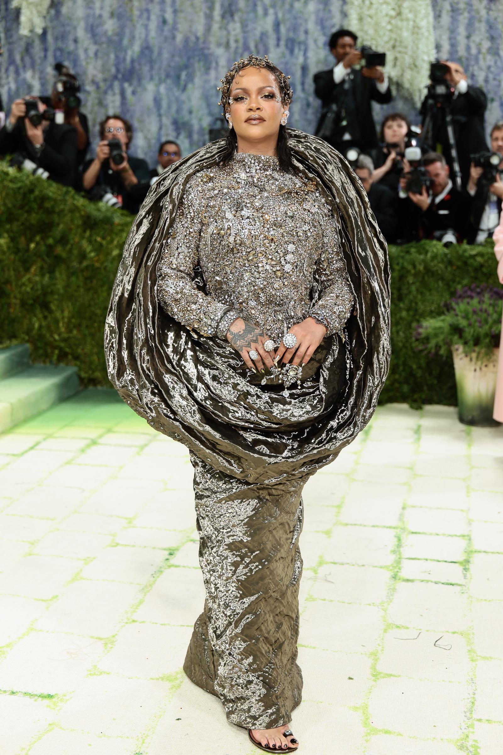 Rihanna attends the Met Gala celebrating "Costume Art" at The Metropolitan Museum of Art on May 4, 2026, in New York City | Source: Getty Images
