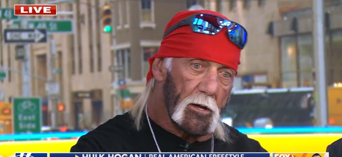 Hulk Hogan talks about his new venture, "Real American Freestyle," during a segment on Fox and Friends on May 1, 2025 | Source: X/FOX & Friends