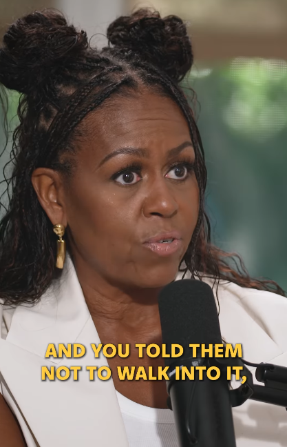 Michelle Obama talking about letting kids have freedom to make mistakes on an episode of "IMO with Michelle Obama and Craig Robinson" with guests Glennon Doyle and Abby Wambach on May 14, 2025 | Source: Instagram/michelleobama