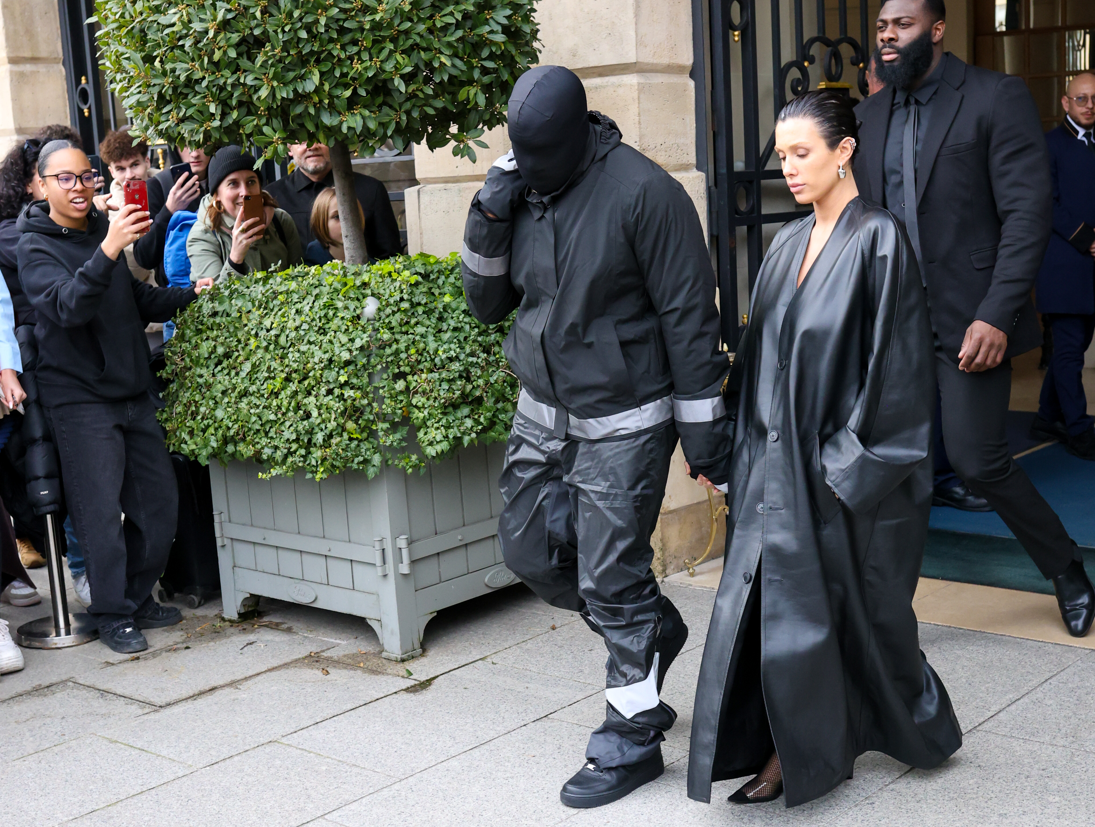 Kanye West and Bianca Censori leave a hotel together during an outing in Paris on February 28, 2024 | Source: Getty Images