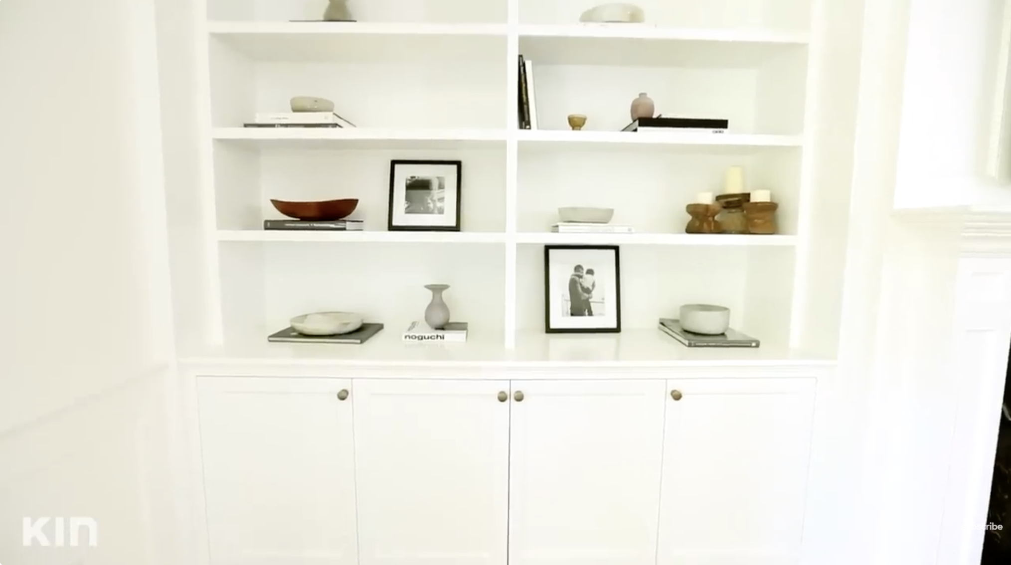 A view of a shelf/case in Tia Mowry's California home. | Source: YouTube/Tia Mowry's Quick Fix