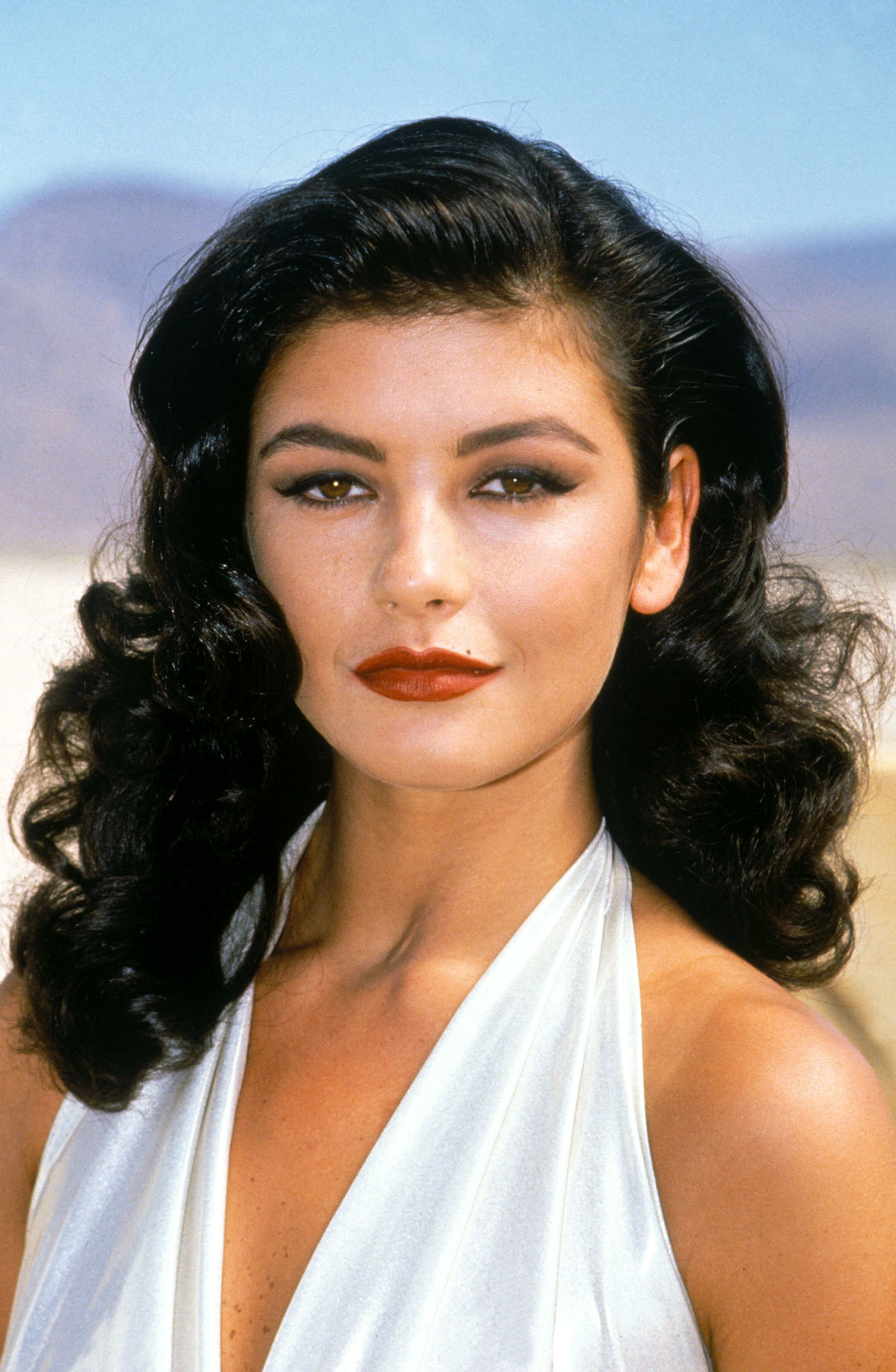 Catherine Zeta-Jones on May 8, 1992, filming her music video for the song "For All Time," from Jeff Wayne's musical version of "Spartacus." (Photo by Ron Wolfson/WireImage) Catherine Zeta-Jones "For All Time" Music Video Shoot. | Source: Getty Images