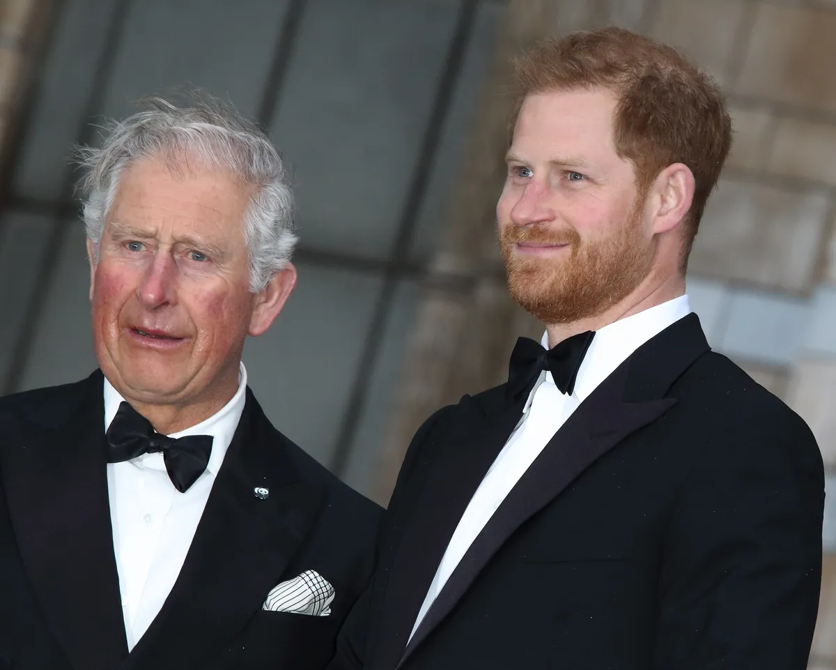 Prince Harry with King Charles III at the World Premiere of Netflix's Our Planet at the Natural History Museum, Kensington on April 4, 2019 | Source: Getty Images