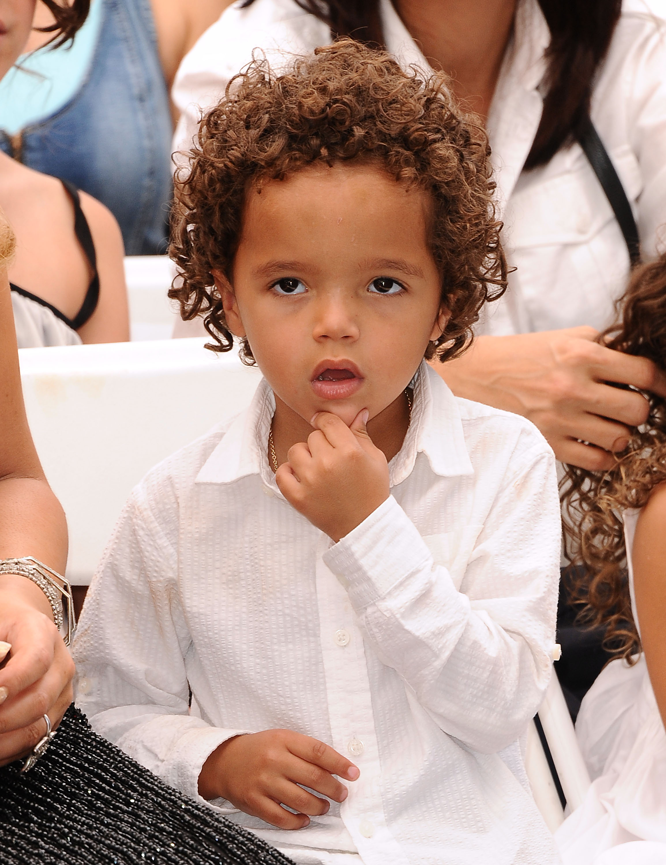 Moroccan Scott Cannon, aged 4, attends the induction of Mariah Carey into the Hollywood Walk of Fame on August 5, 2015, in Hollywood, California. He is present as his mother is honored with a star on the famous walk.