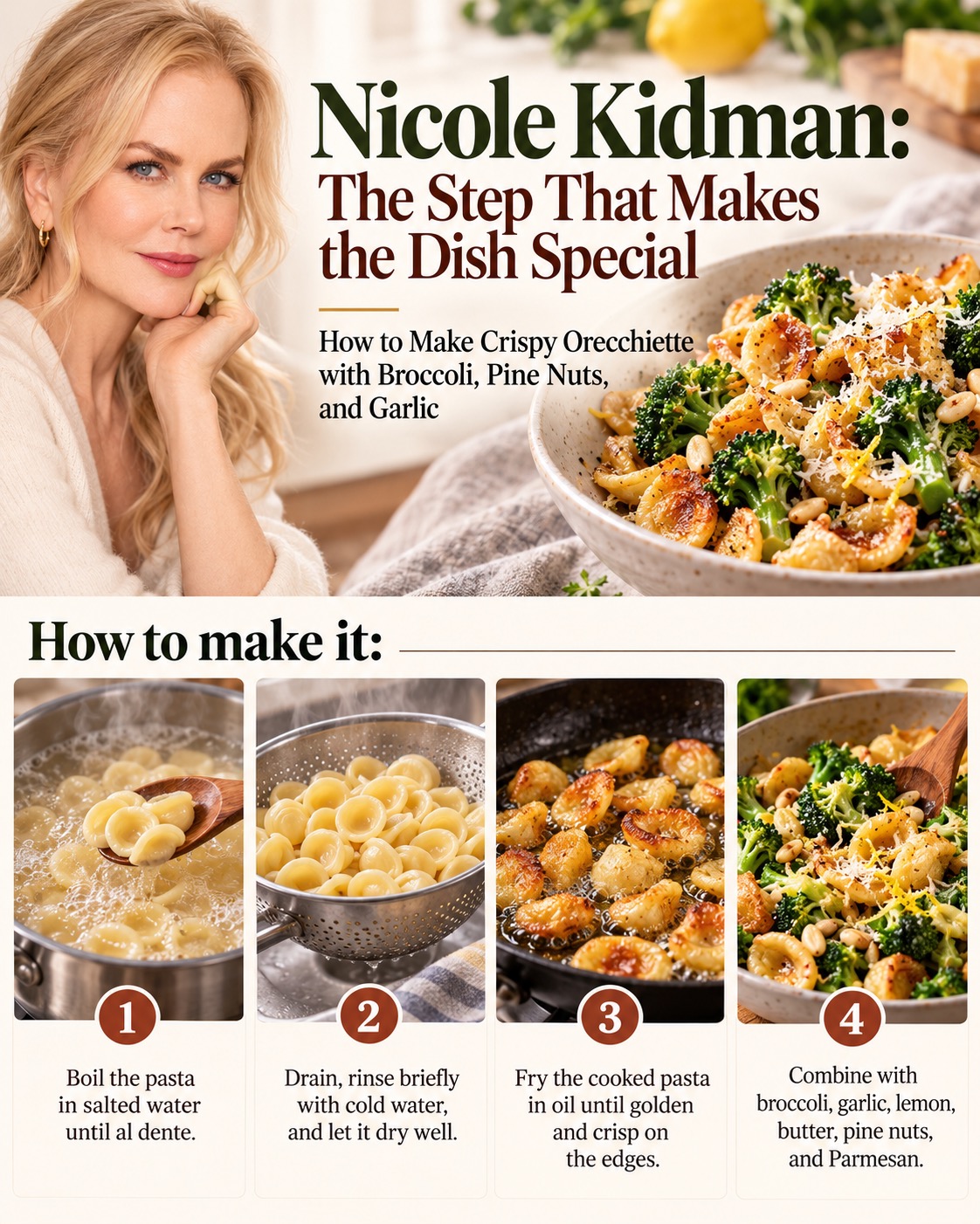 Unlike deep-frying, this technique requires only a skillet with oil. Keeping the pasta in a single layer helps it develop a golden crust without losing its tender center. | Source: AI-generated illustration.