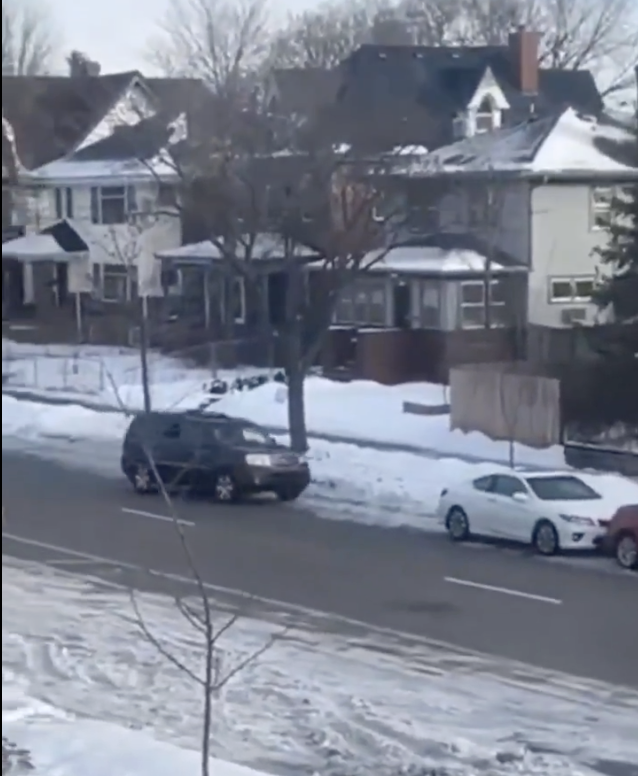Renee Nicole Good's vehicle about to crash seconds after an ICE agent shot through the windshield on January 7, 2026 | Source: X/Tim Pool