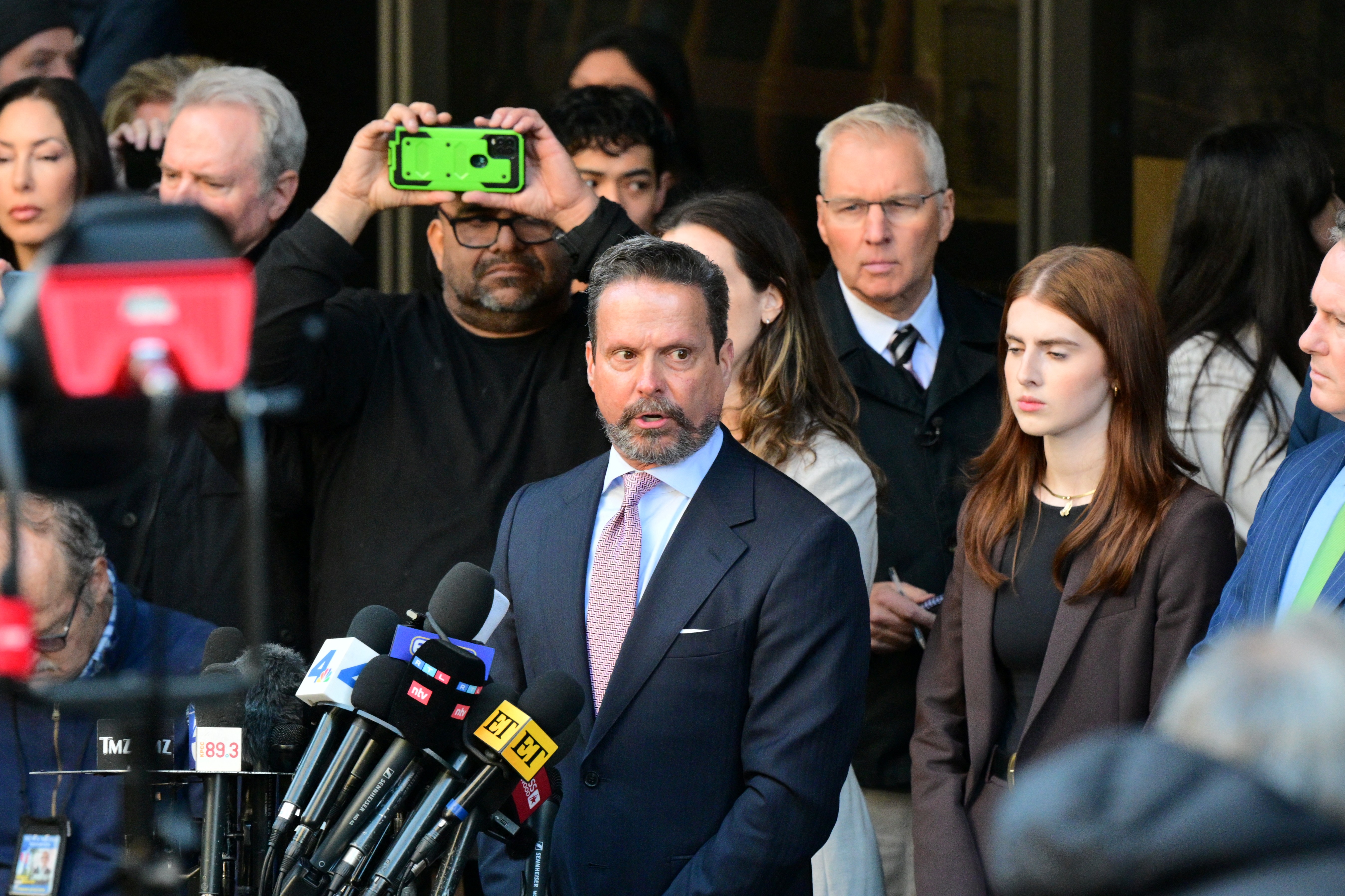 Attorney Alan Jackson speaks to reporters outside the Los Angeles courthouse following the arraignment on January 7, 2026 | Source: Getty Images