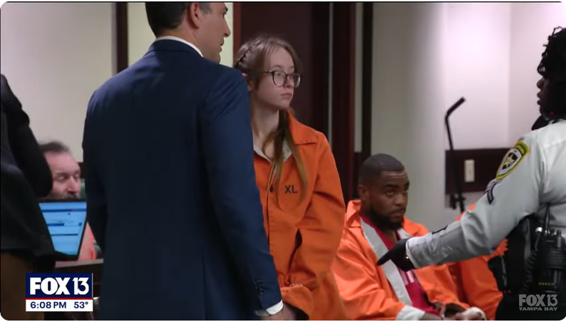 Brianna Moore (C), in court, from a post dated January 10, 2025 | Source: Youtube/FOX13tampabay
