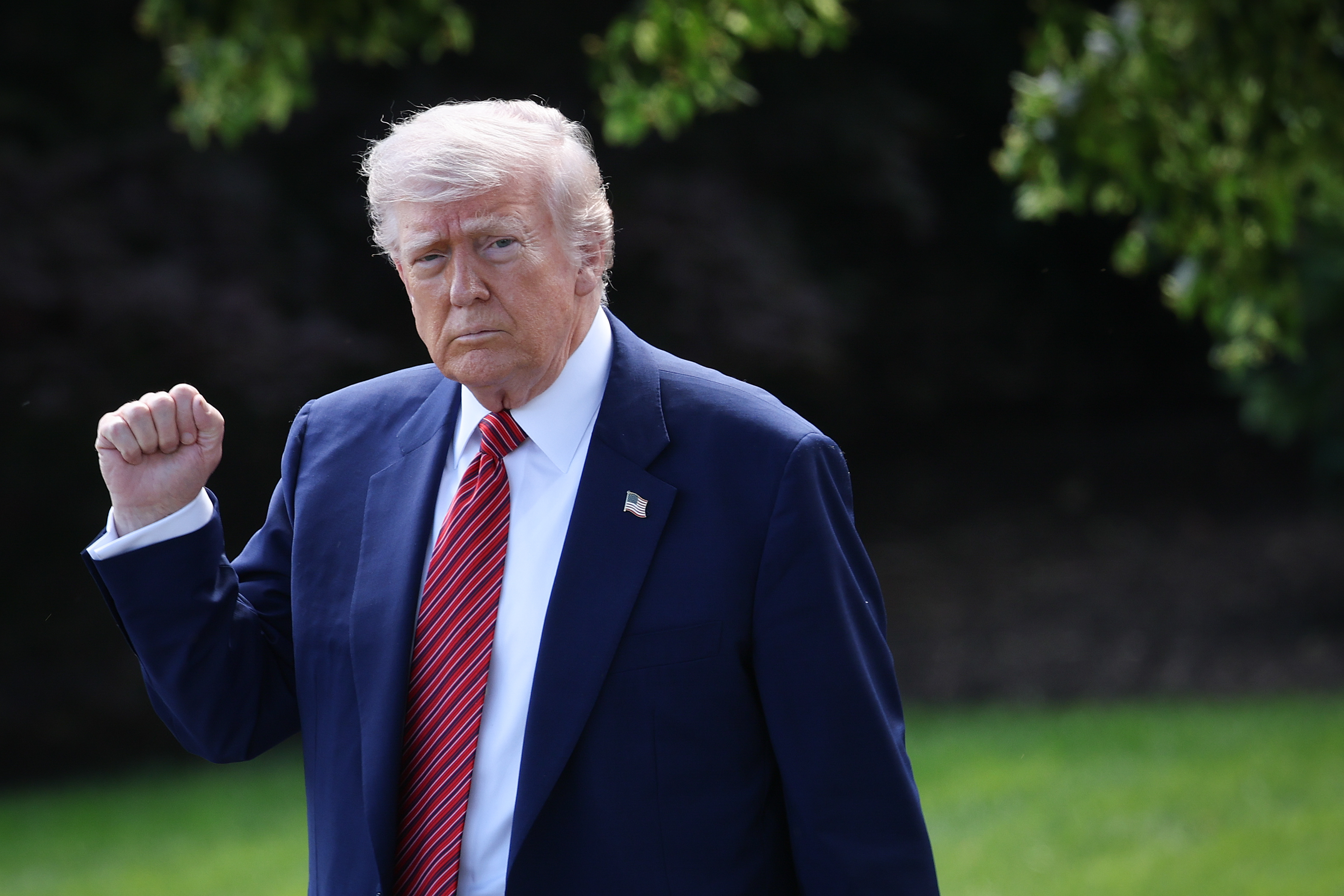 Donald Trump walks towards Marine One on the South Lawn of the White House on May 23, 2025, in Washington, D.C. | Source: Getty Images