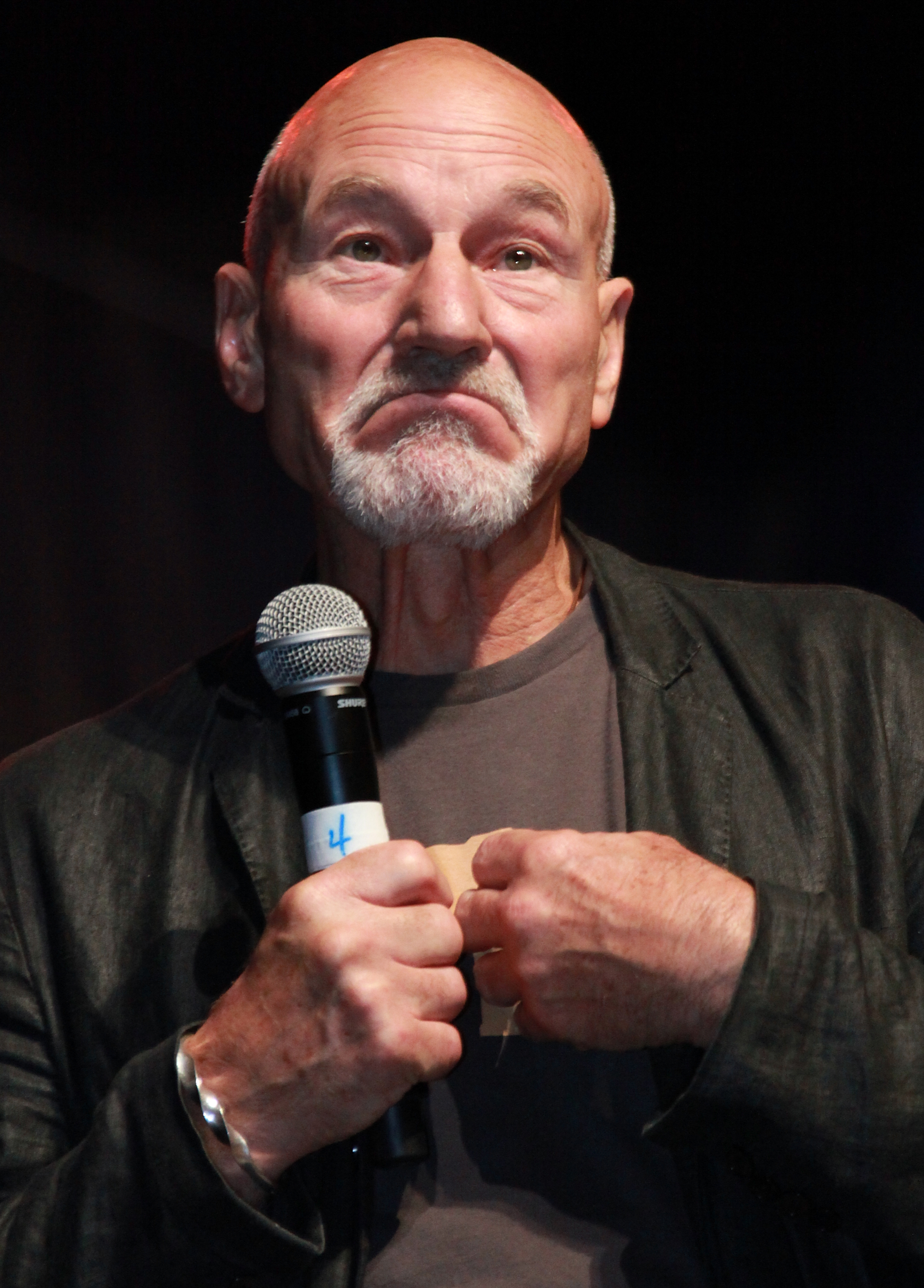 Patrick Stewart speaks during a public appearance. The actor later opened up about the shame he carried for decades after witnessing domestic violence as a child, revealing how those painful experiences shaped his understanding of family. | Source: Getty Images