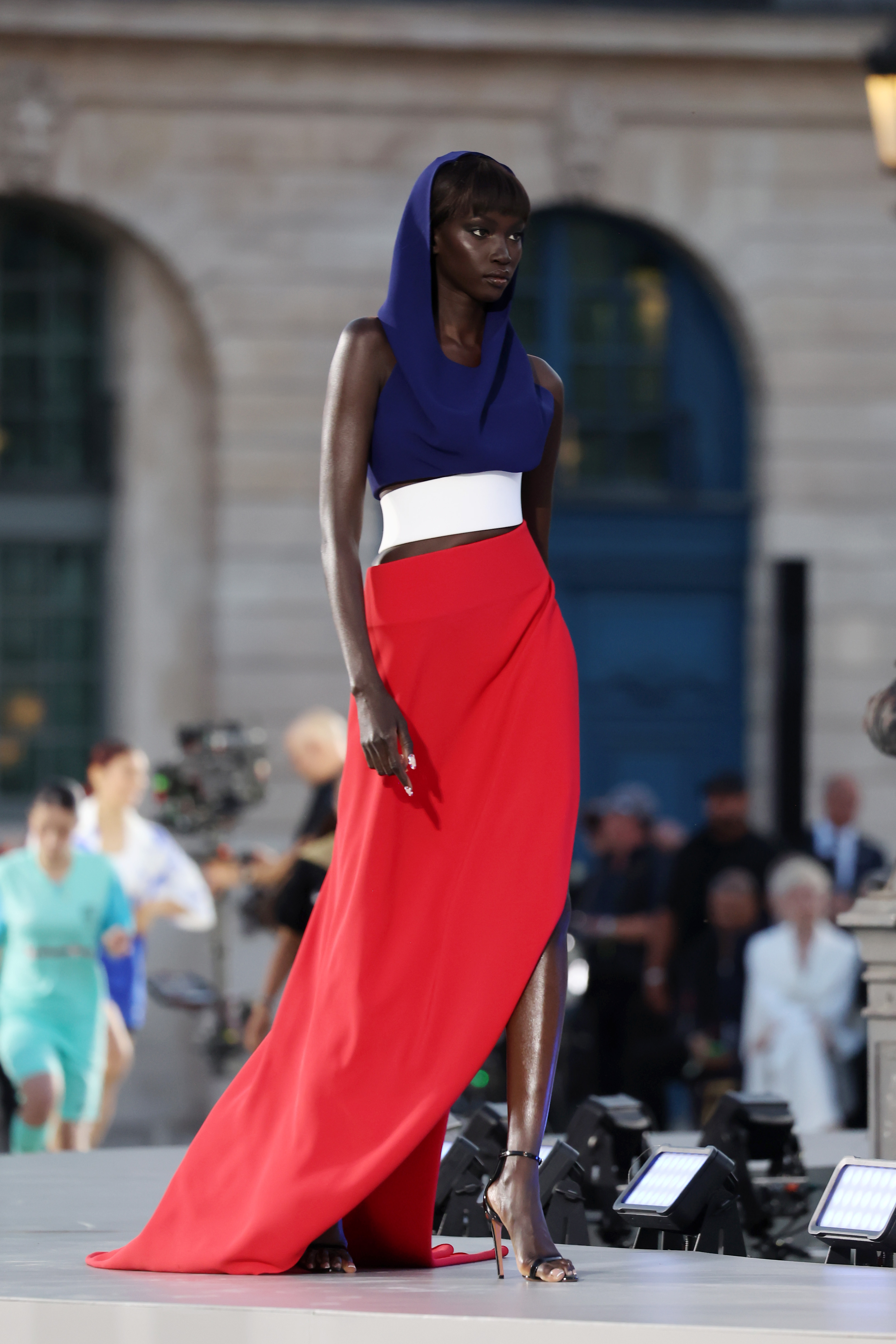 Anok Yai walks the runway during Vogue World: Paris at Place Vendôme in France, on June 23, 2024 | Source: Getty Images
