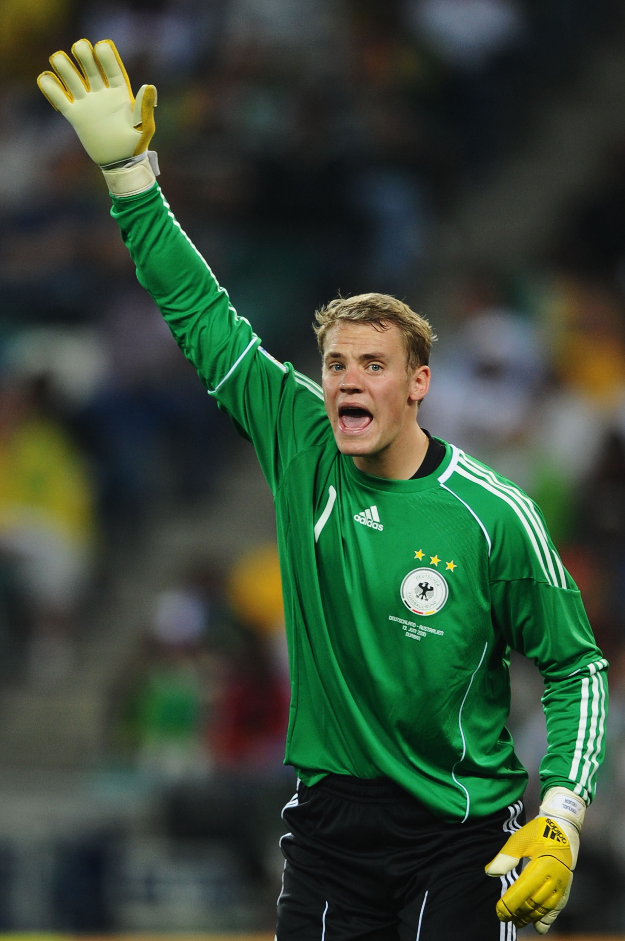 Manuel Neuer during the FIFA World Cup 2010 Group D match between Germany and Australia at Durban Stadium on June 13 in South Africa. | Source: Getty Images