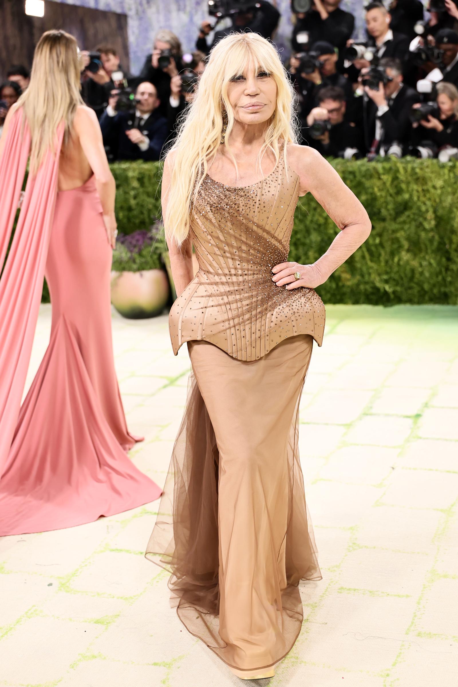 Donatella Versace attends the Met Gala celebrating "Costume Art" at the Metropolitan Museum of Art on May 4, 2026, in New York City | Source: Getty Images