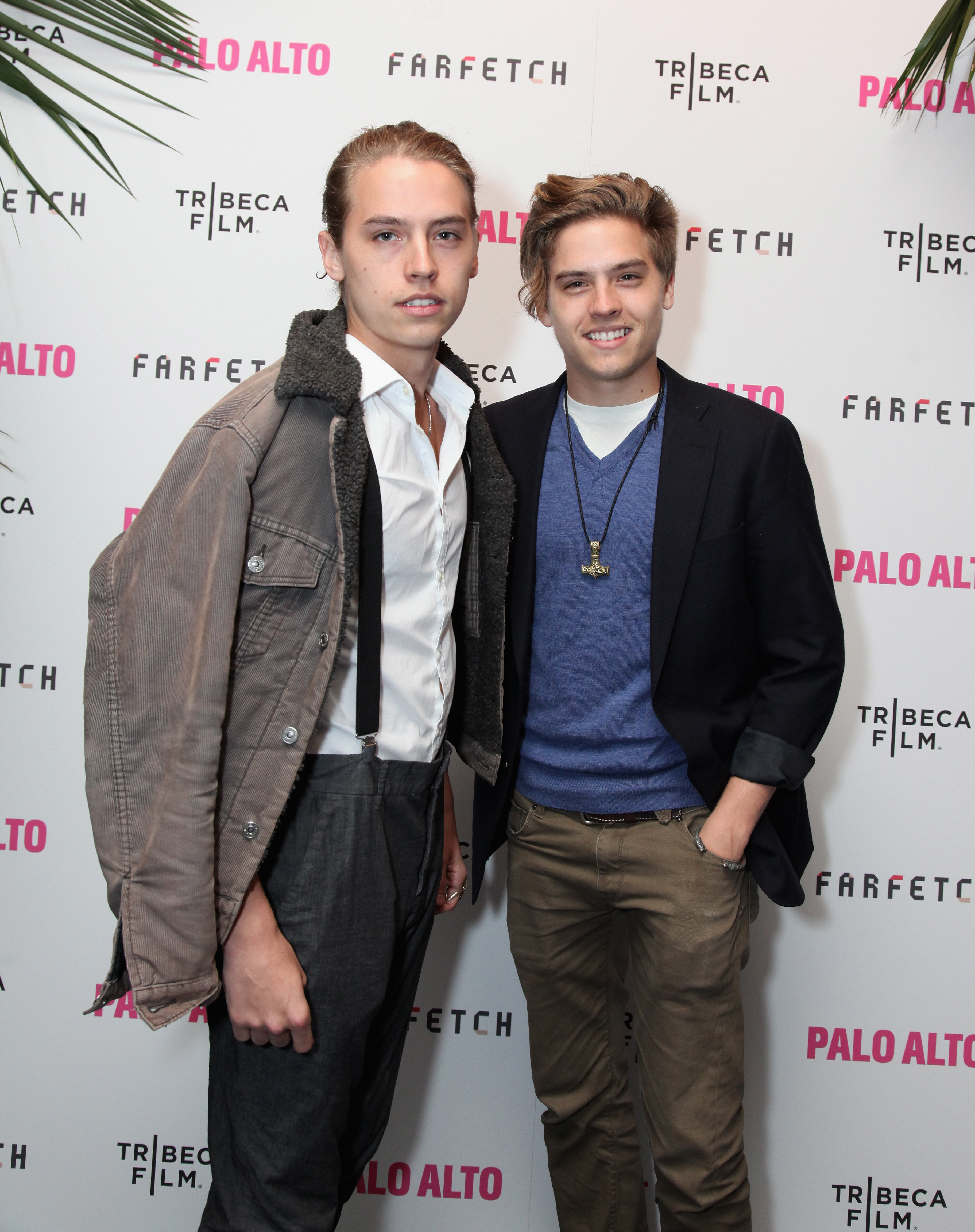 Cole and Dylan Sprouse at theTribeca Film Festival After Party of Gia Coppola's Palo Alto in New York City on April 24, 2014. | Source: Getty Images