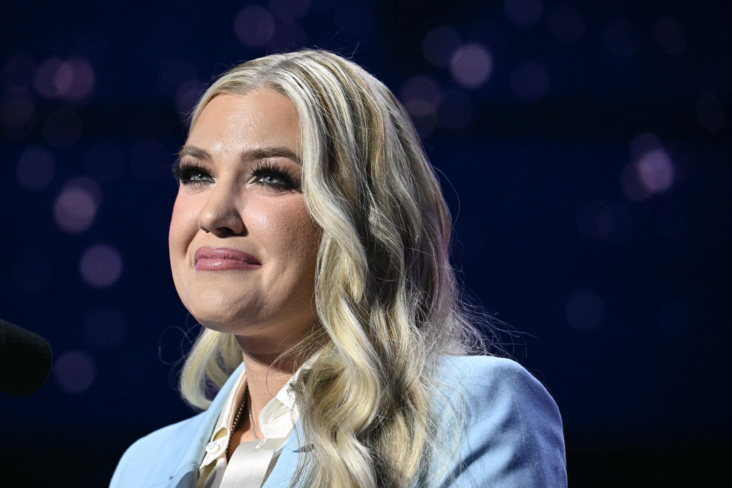 Erika Kirk addresses a Turning Point USA event at Dream City Church on April 17, 2026, in Phoenix, Arizona | Source: Getty Images