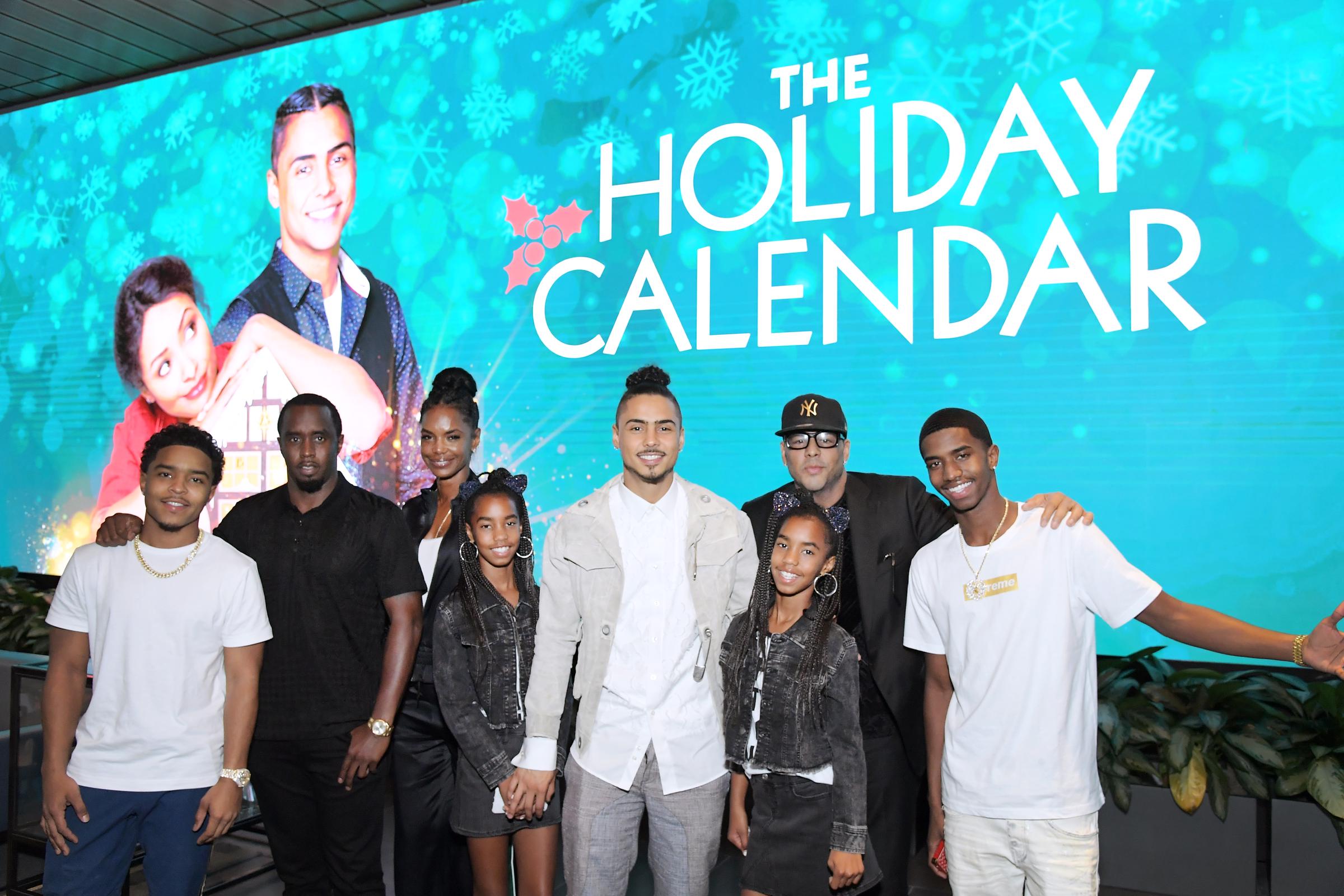 Justin Dior Combs, Sean "Diddy" Combs, Kim Porter, D'Lila Star Combs, Jessie James Combs, Quincy Brown, Al B. Sure! and Christian Casey Combs attend "The Holiday Calendar" special screening in Los Angeles on October 30, 2018 | Source: Getty Images