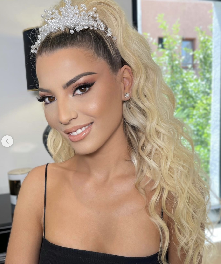 The bride pictured after getting her makeup done | Source: Instagram/arber_bytyqi_mua