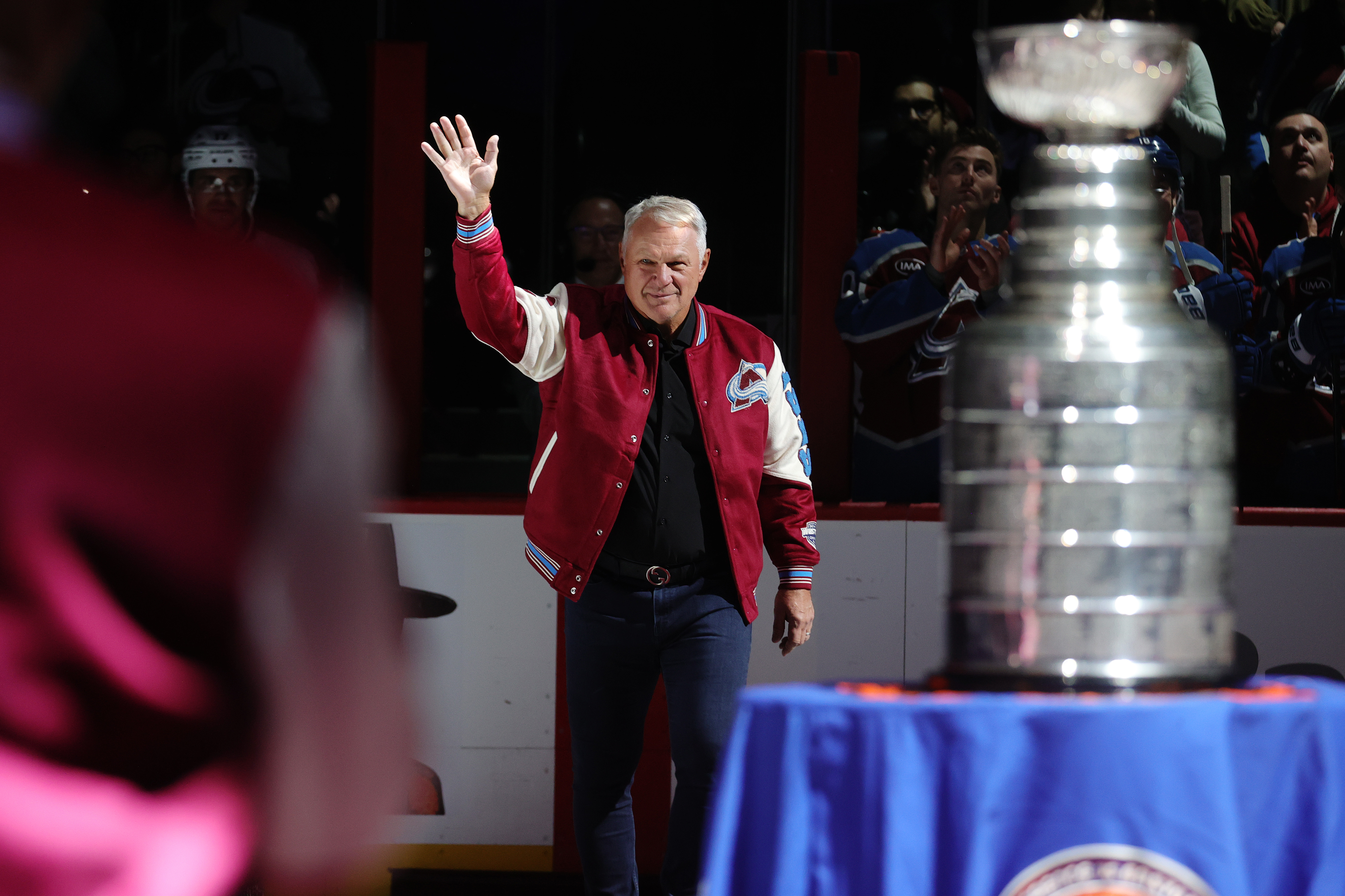 Claude Lemieux is honored at the the Colorado Avalanche's 30th Anniversary Celebration of the 1995-1996 season prior to the game against the Florida Panthers at Ball Arena on December 11, 2025 in Denver, Colorado. | Source: Getty Images