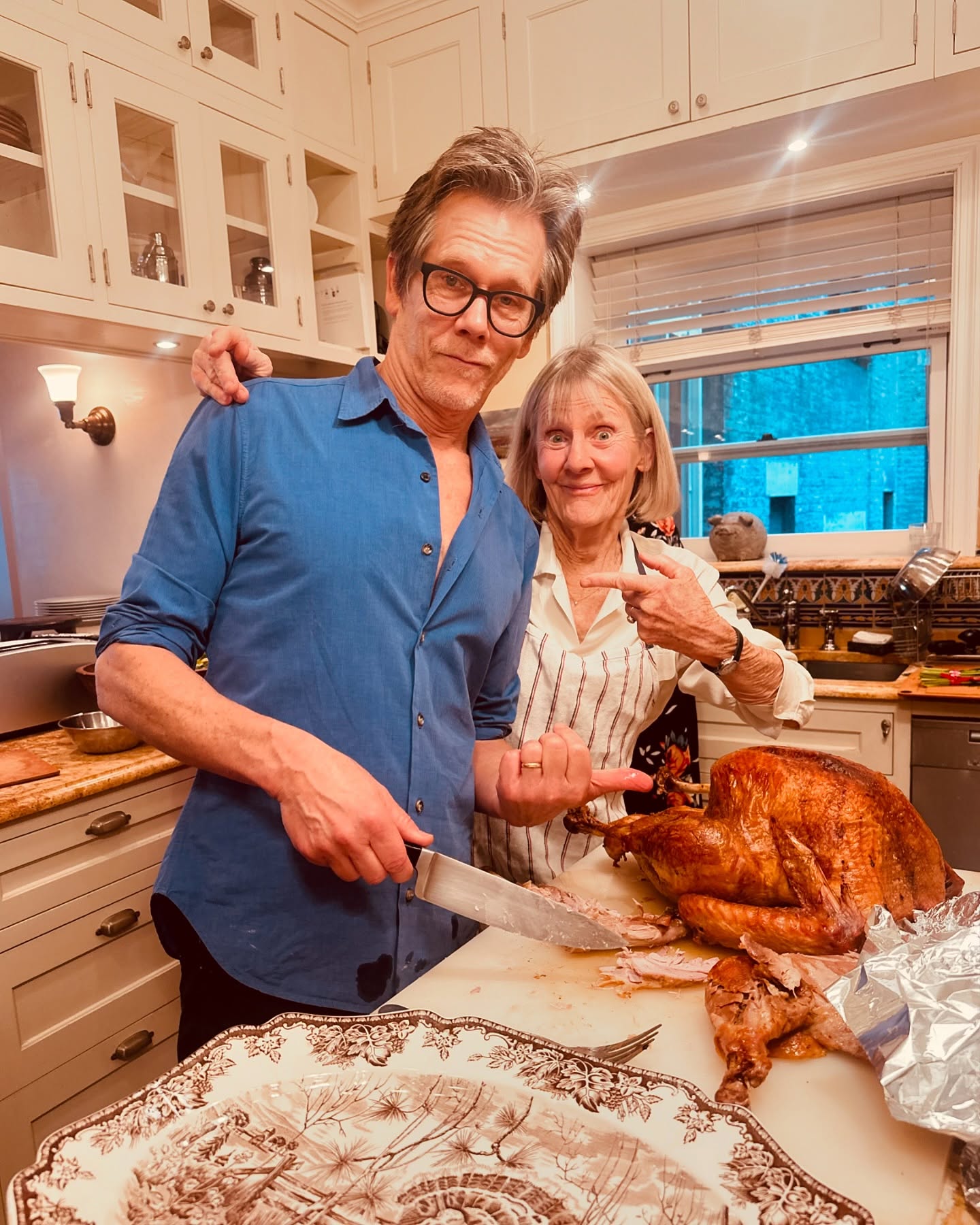 Bacon's interest in cooking dates back to his earliest years trying to make it as an actor in New York. Decades later, the city's kitchens became part of a much more settled family life.