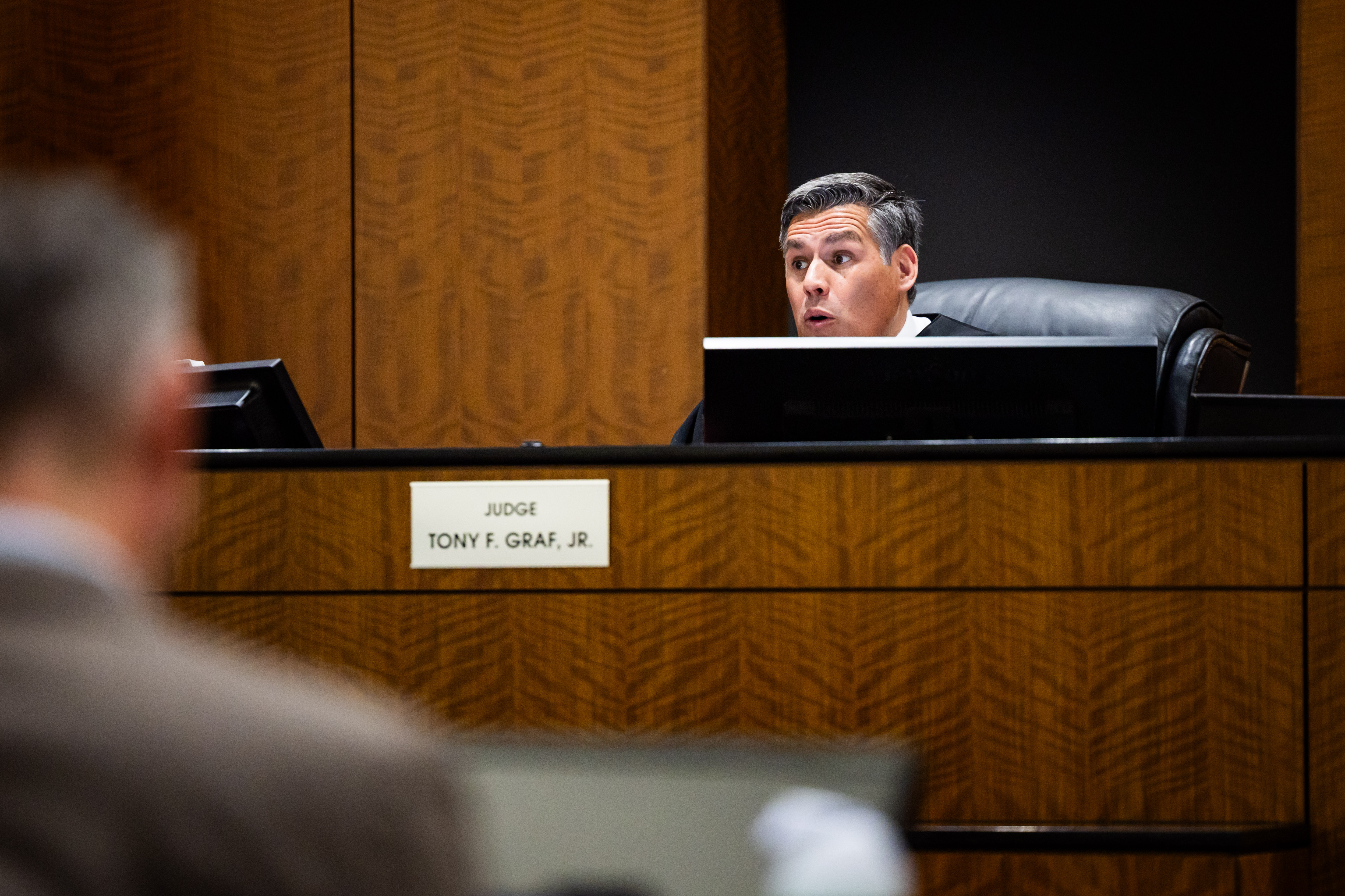 The judge will decide if the case will move forward to trial. At this event, District Court Judge Tony Graf spoke during a preliminary hearing for Tyler Robinson at the Fourth District Courthouse on July 8, 2026, in Provo, Utah. | Source: Getty Images