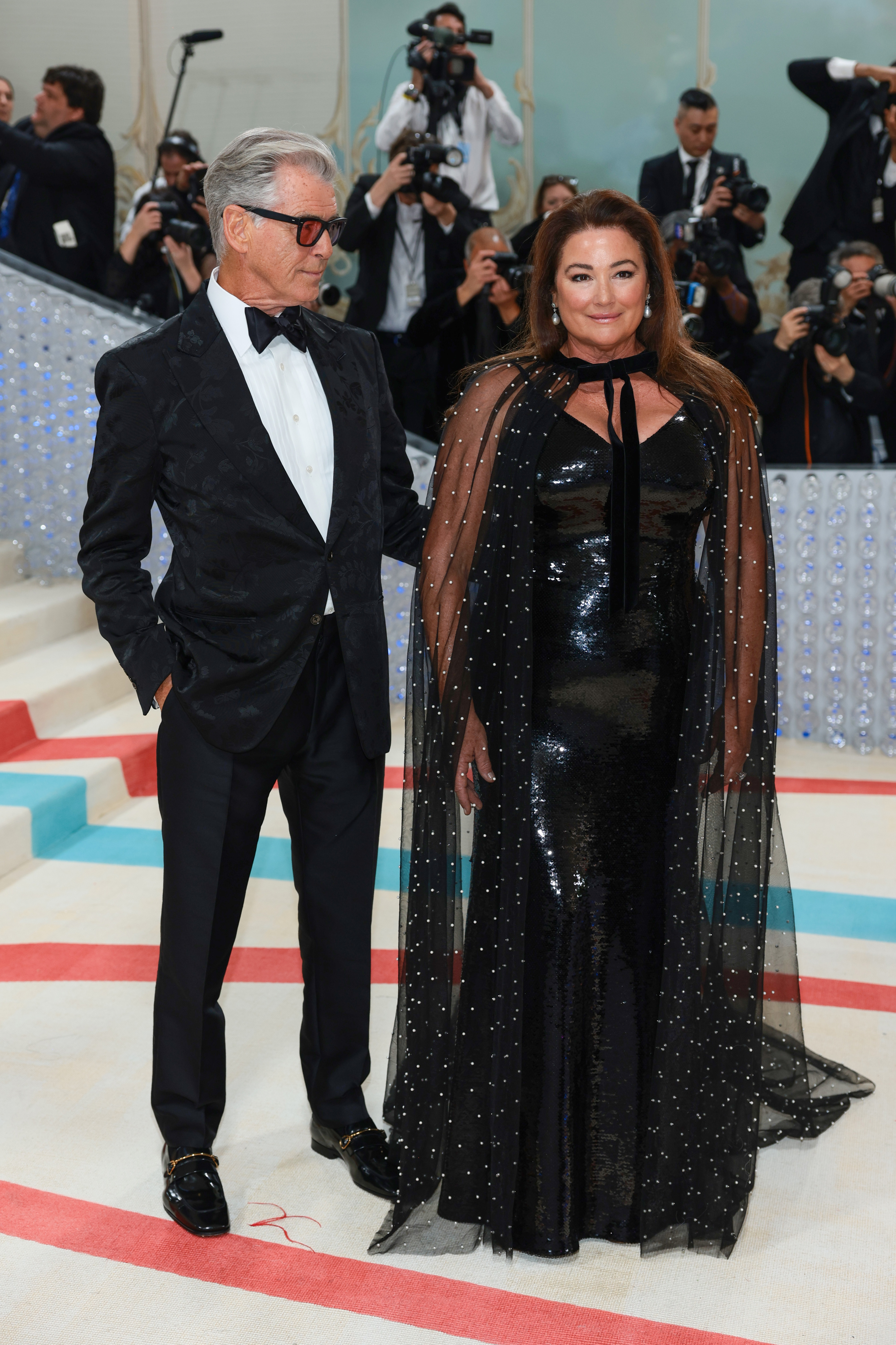 Pierce Brosnan and Keely Shaye Smith attend the Met Gala Celebrating "Karl Lagerfeld: A Line Of Beauty" on May 1, 2023, in New York City. | Source: Getty Images