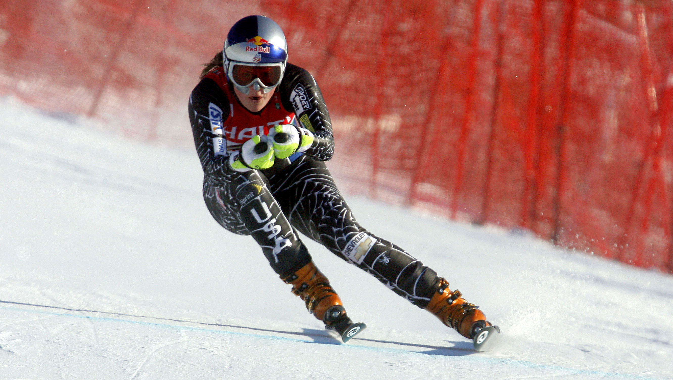 Lindsey Kildow competes during the Women's Super Combined Downhill at the FIS World Ski Championships on February 9, 2007 in Are, Sweden | Source: Getty Images