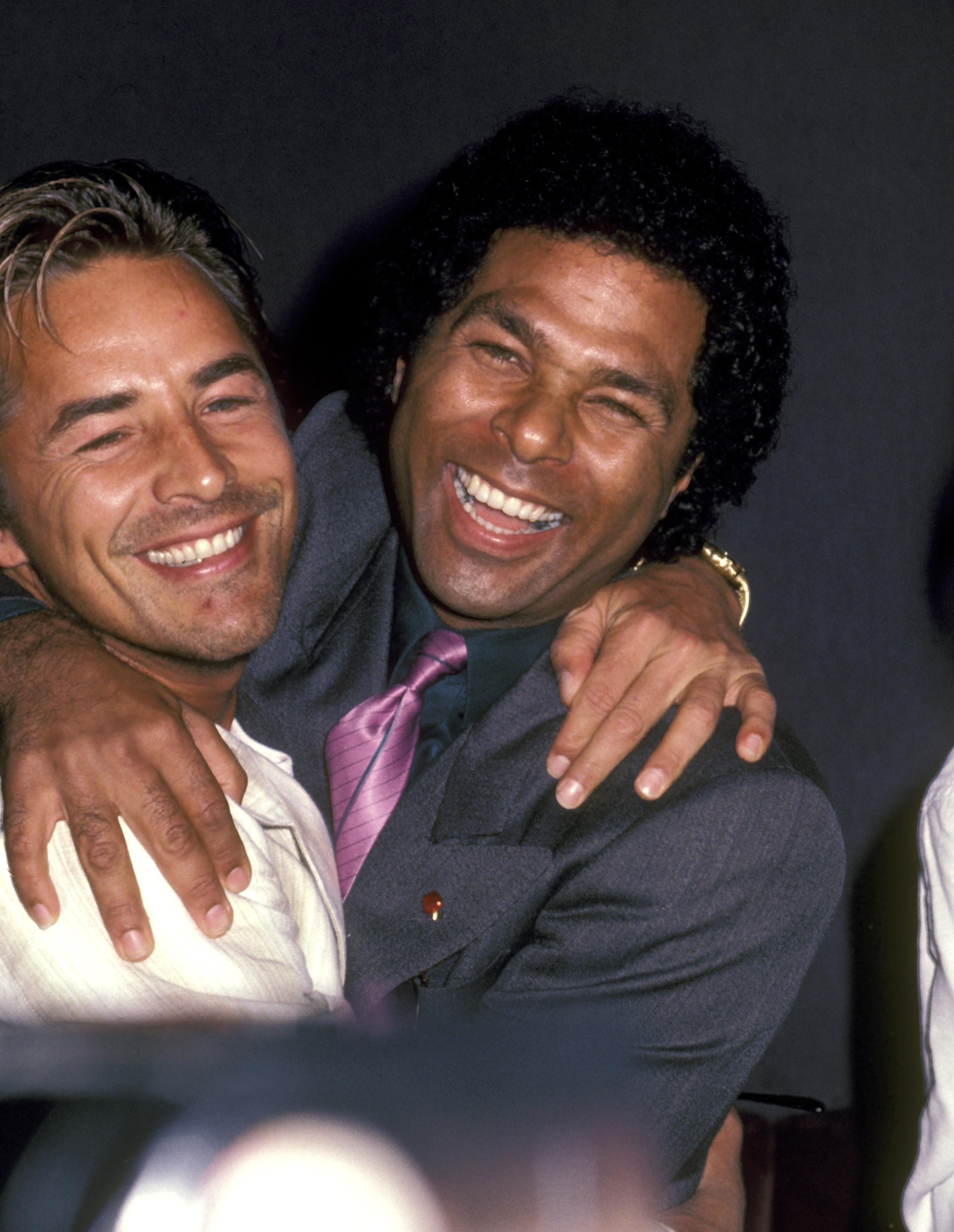 Don Johnson and Philip Michael Thomas at the "Miami Vice" press conference on June 14, 1985 | Source: Getty Images