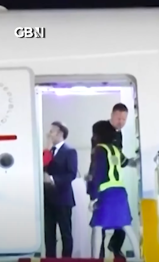Brigitte Macron pushing Emmanuel Macron in the face, posted on May 26, 2025. | Source: YouTube/GBNews