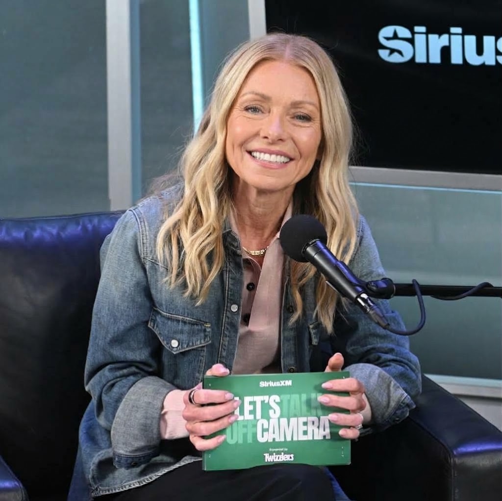 Kelly Ripa's familiar smile remains unmistakable in this AI-generated interpretation of her SiriusXM appearance, which imagines how the 56-year-old might look with deeper wrinkles around her eyes and mouth after years without Botox. | Source: Gemini