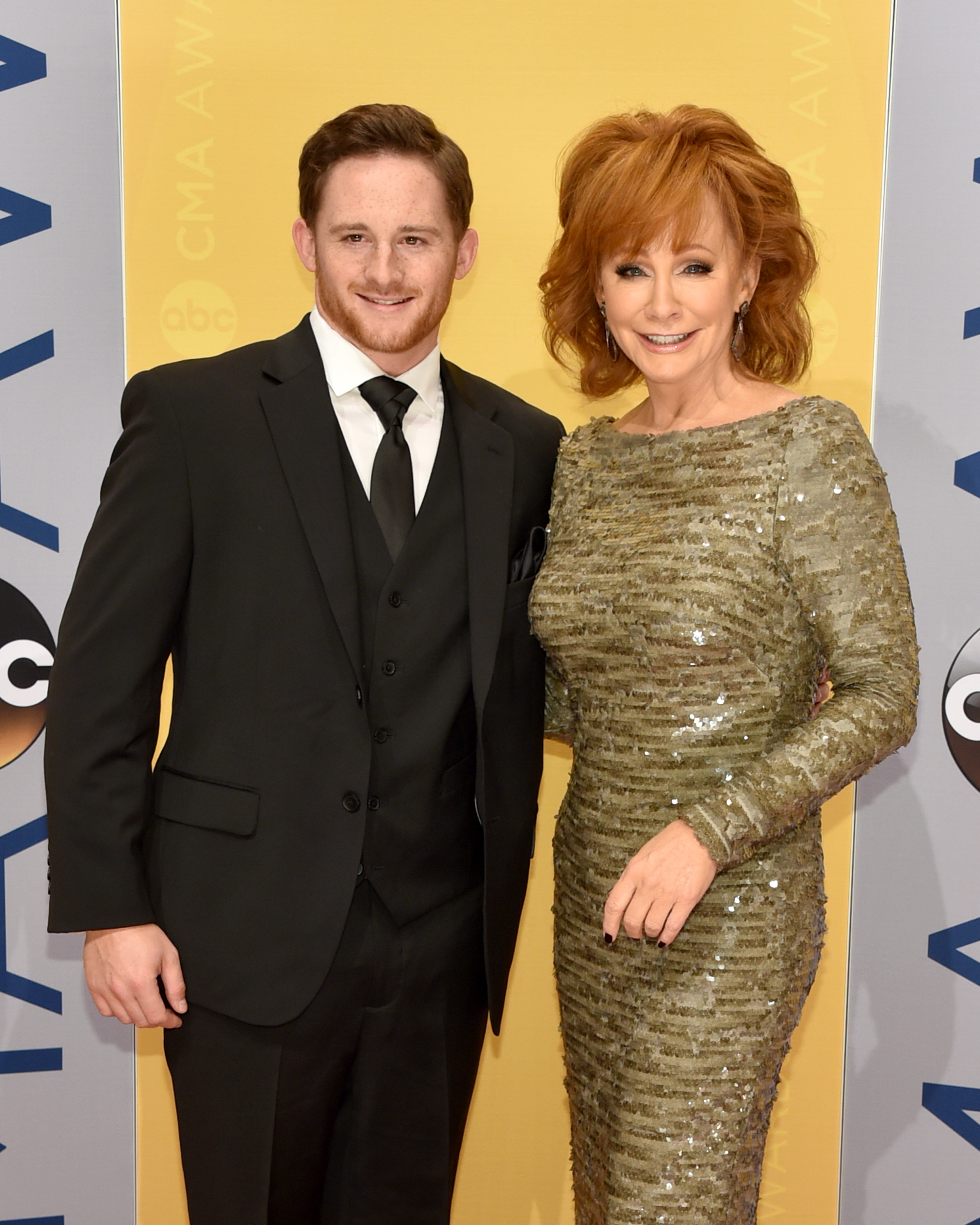 Shelby Blackstock and Reba McEntire at the 50th annual CMA Awards on November 2, 2016, in Nashville, Tennessee. | Source: Getty Images