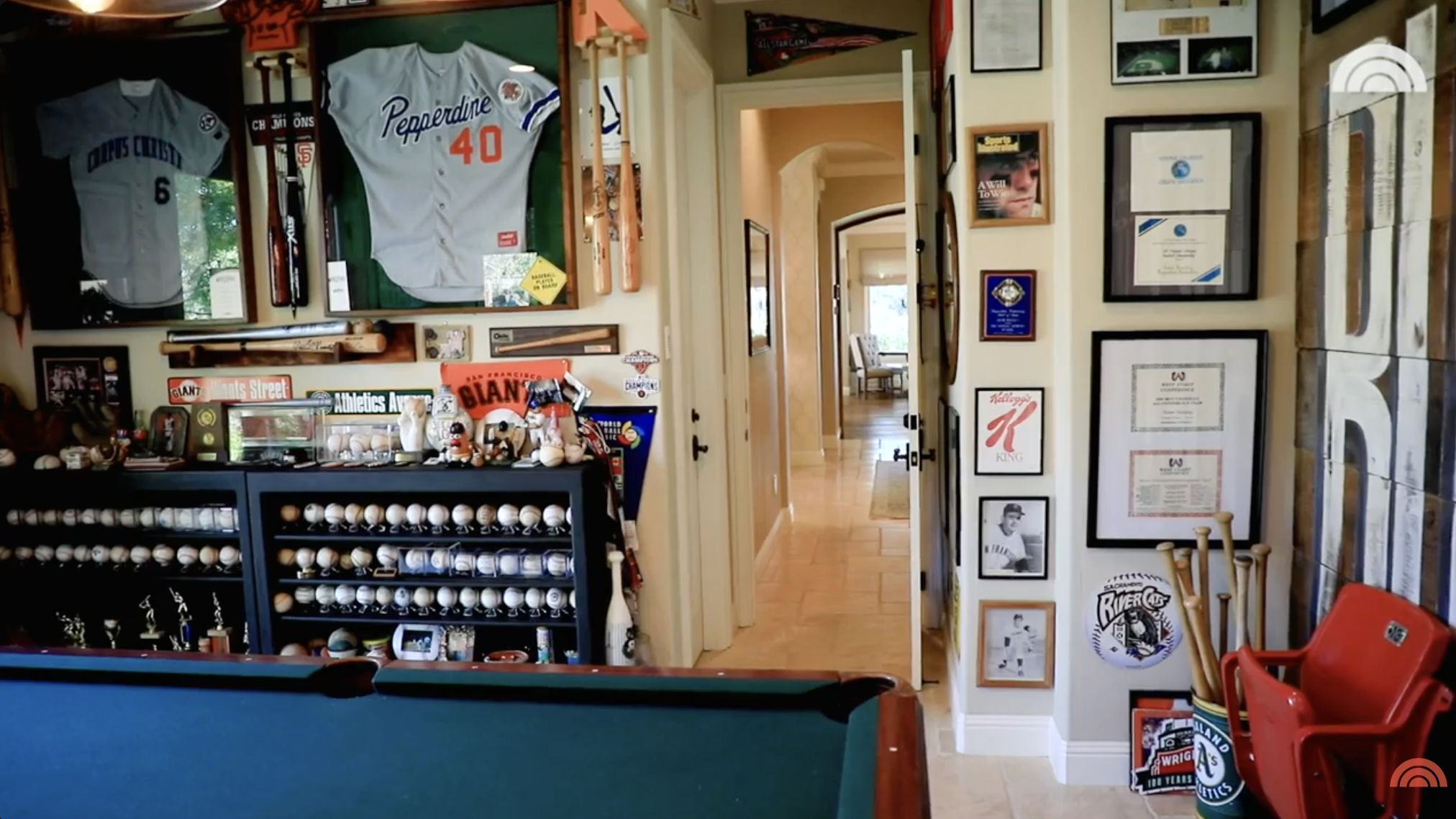 A wider shot of the man cave inside Tamera Mowry's Napa Valley home. | Source: YouTube/Today