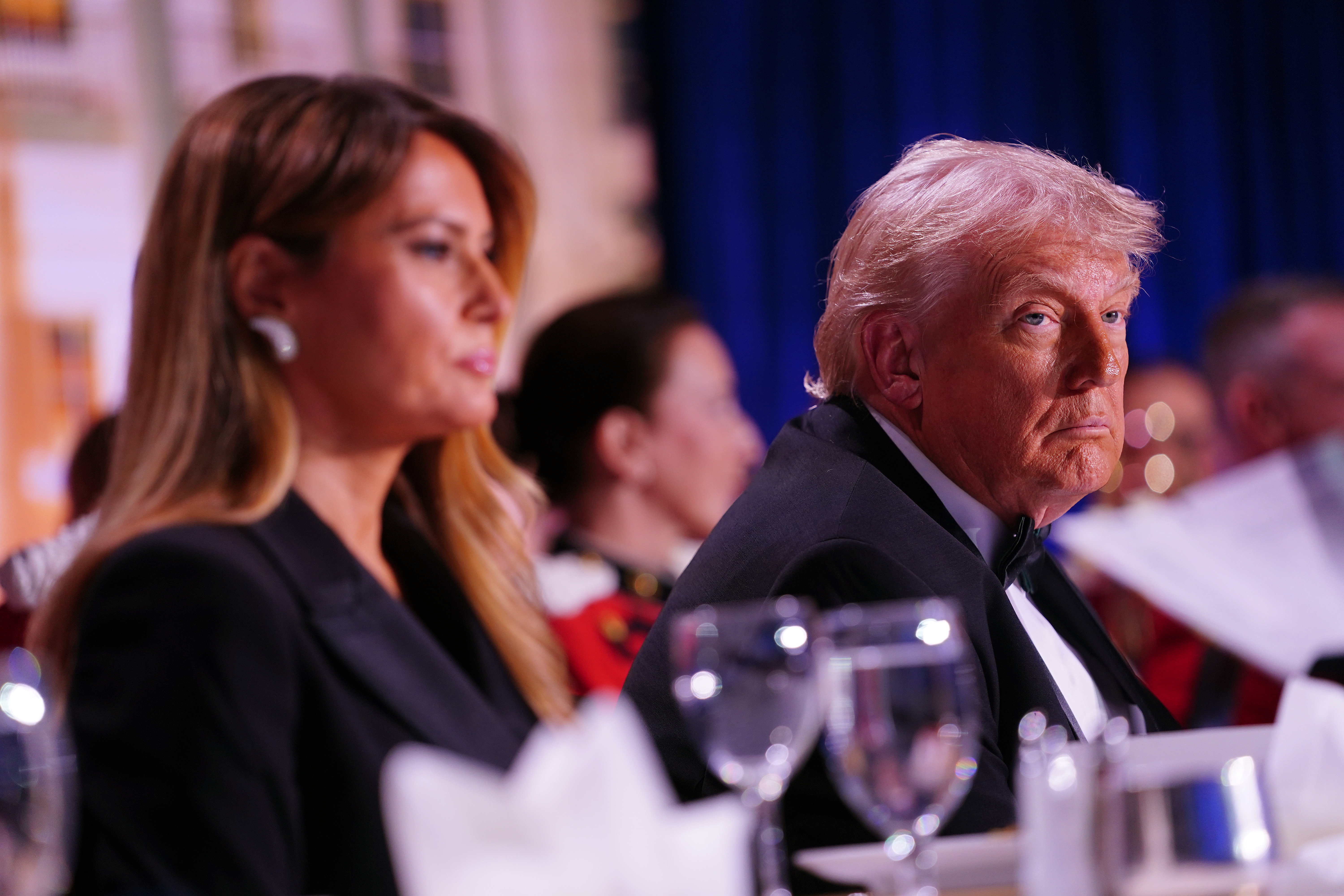 First Lady Melania Trump and President Donald Trump attend the annual White House Correspondents Association Dinner in Washington, DC on  April 25, 2026. | Source: Getty Images