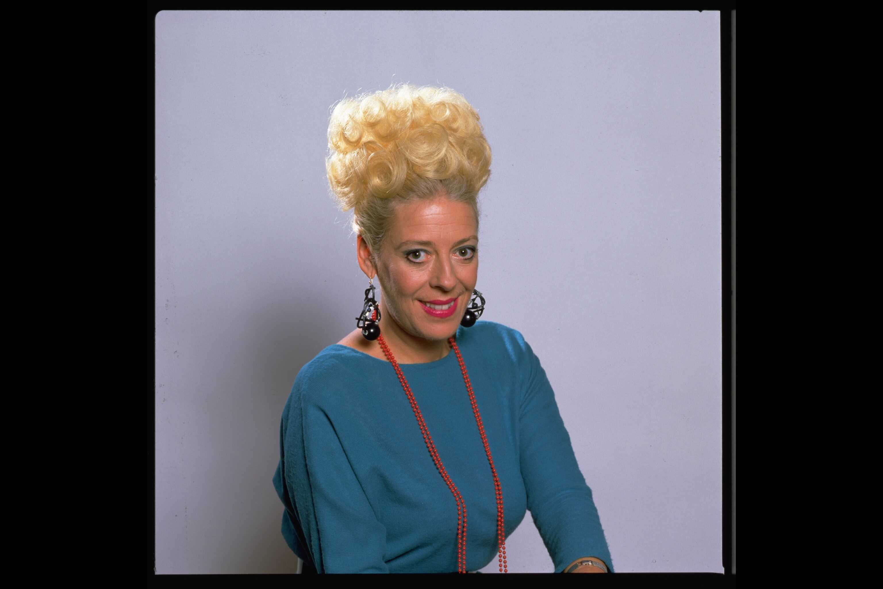 The actress on the set of "Coronation Street," 1985