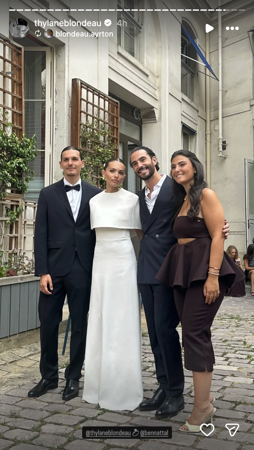 The couple posed with close family and friends following the ceremony, marking the occasion with keepsake photos. | Source: Instagram/thylaneblondeau
