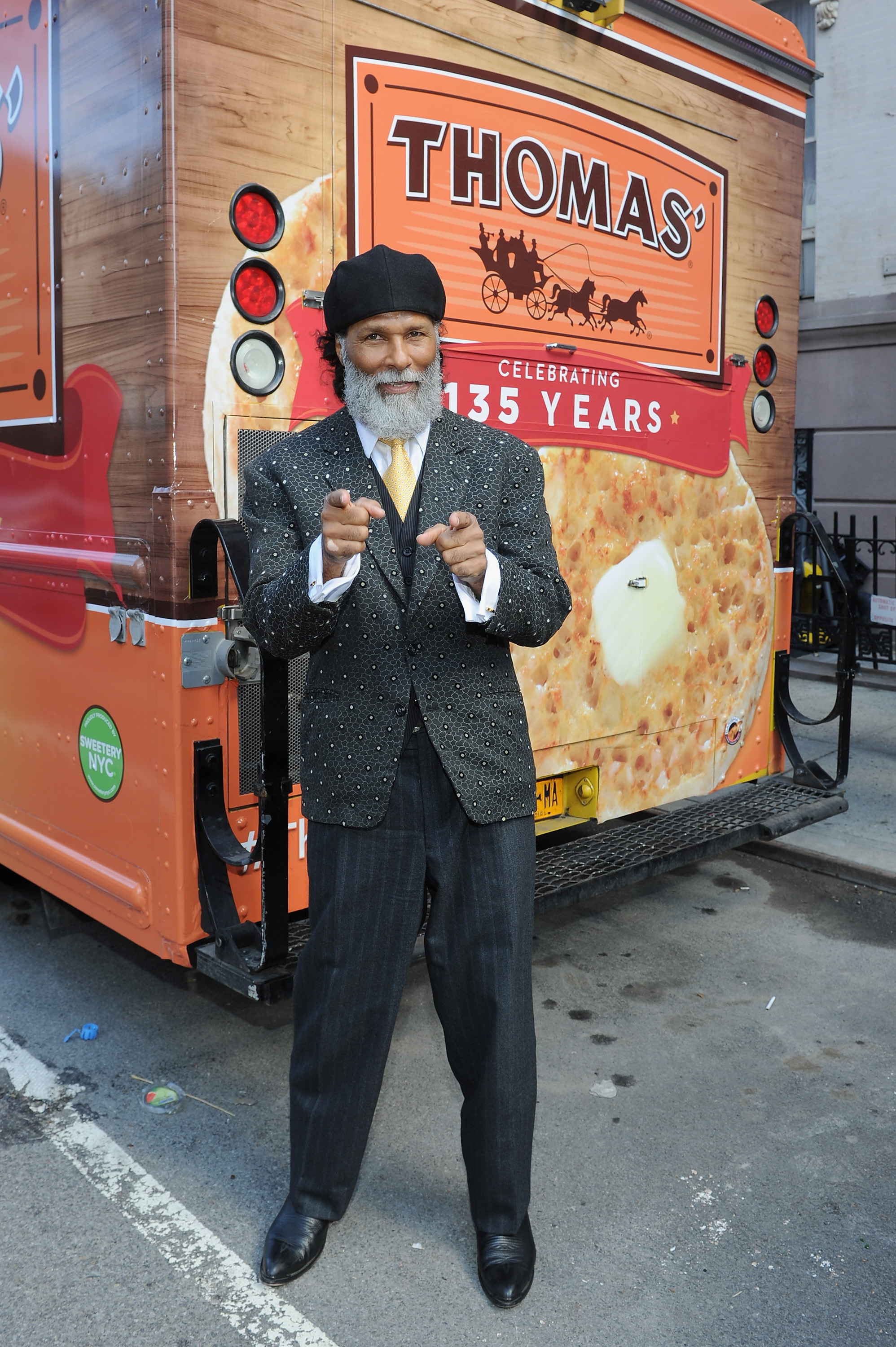 Philip Michael Thomas poses during a celebration of the 135th Anniversary of Thomas' English Muffins on April 23, 2015 | Source: Getty Images