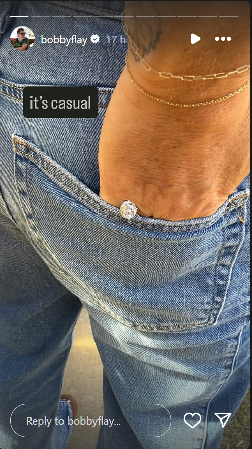 The image on Bobby Flay's social media that has sparked speculations, from a post dated October 14, 2025 | Source: Instagram Story/boobyflay