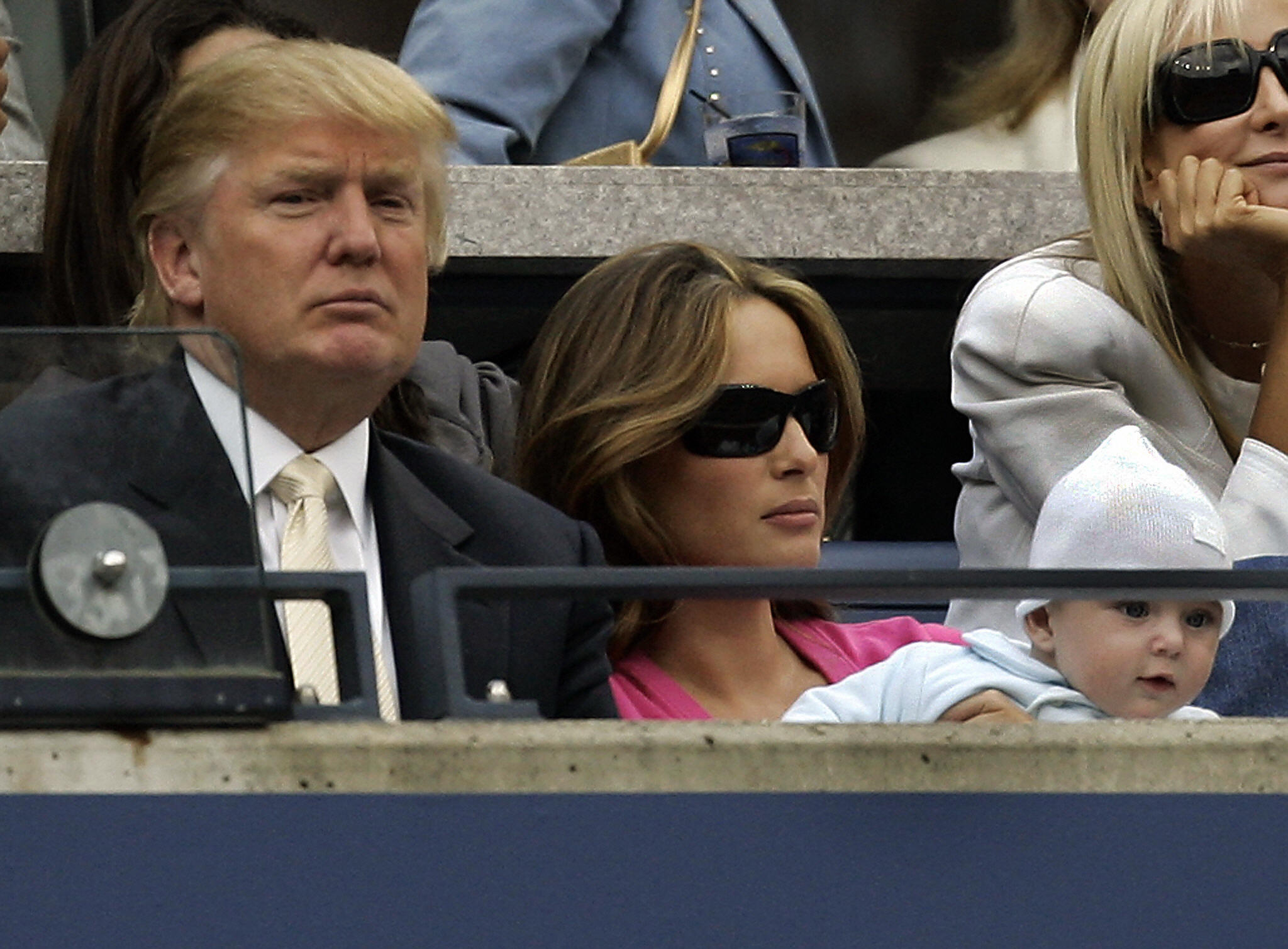 Donald Trump, his wife Melania and their baby Barron William attend the 2006 US Open men's final in New York City on September 10 | Source: Getty Images