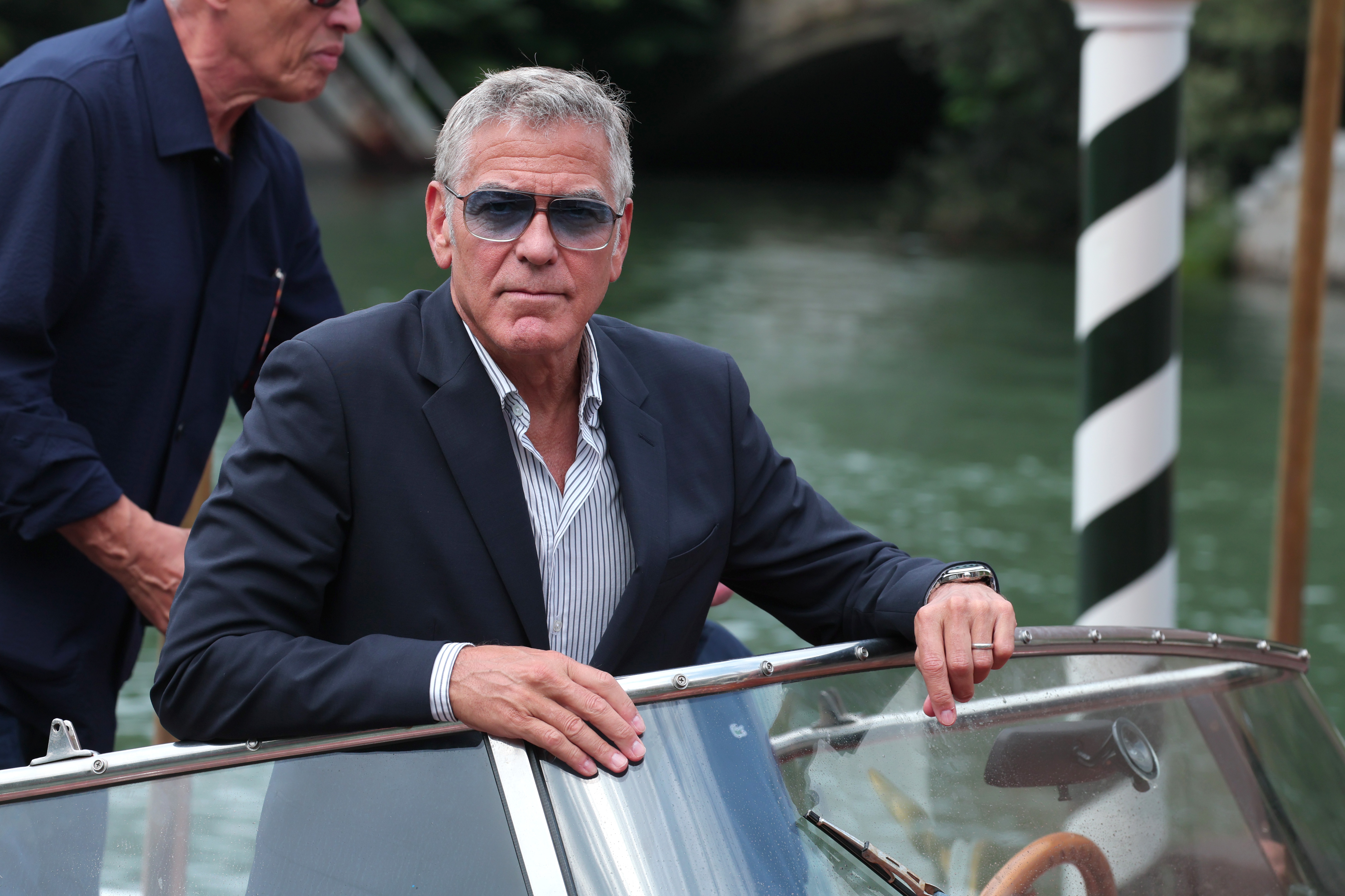 George Clooney is seen at Hotel Excelsior during the 82nd Venice International Film Festival in Italy on August 27, 2025 | Source: Getty Images