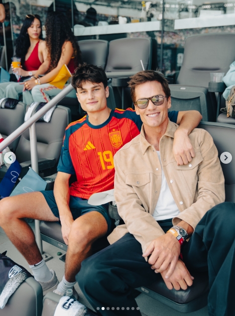 Tom Brady smiled alongside his eldest son, Jack, as they watched the FIFA World Cup final together in a photo shared on Instagram on July 20, 2026. Their strikingly similar facial features quickly caught the attention of many netizens, with several pointing to their strong jawlines and unmistakable family resemblance throughout the widely shared post. | Source: Instagram/tombrady