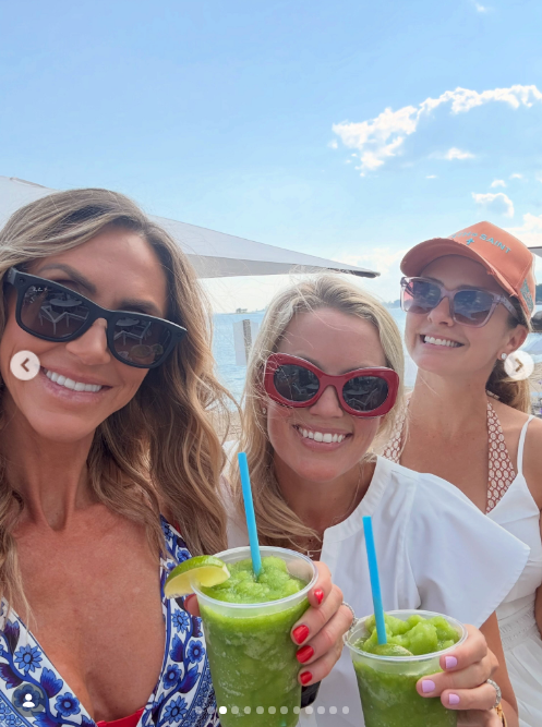 Lara Trump having drinks with some friends in one of the photos from her summer image dump on August 5, 2026. | Source: Instagram/laraleatrump