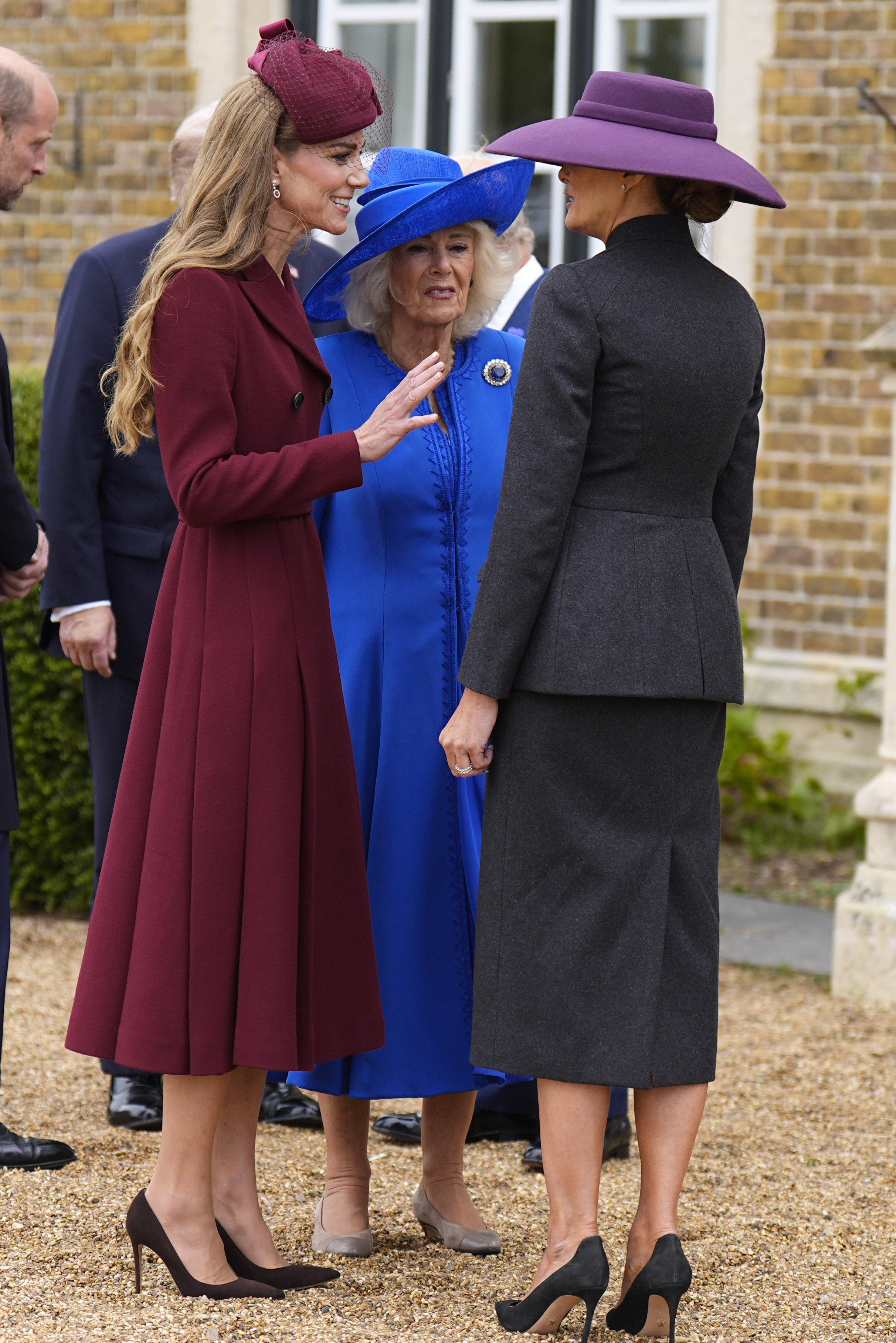 Catherine, Princess of Wales, Queen Camilla, and First Lady Melania Trump at Windsor Castle on September 17, 2025, in England. | Source: Getty Images