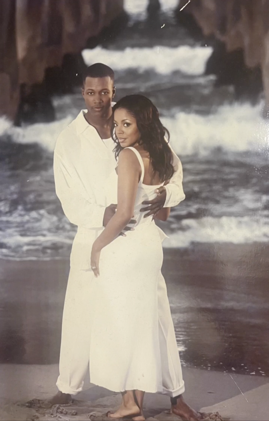 Flex Alexander and Shanice holding each other in a nostalgic photo, posted on February 19, 2026. | Source: Instagram/flexaforeal
