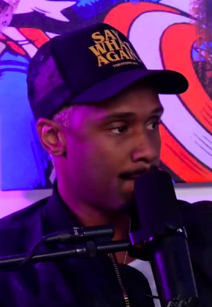 Brian McKnight Jr. getting emotional during his interview with Marc Lamont Hill. | Source: X/@marclamonthill