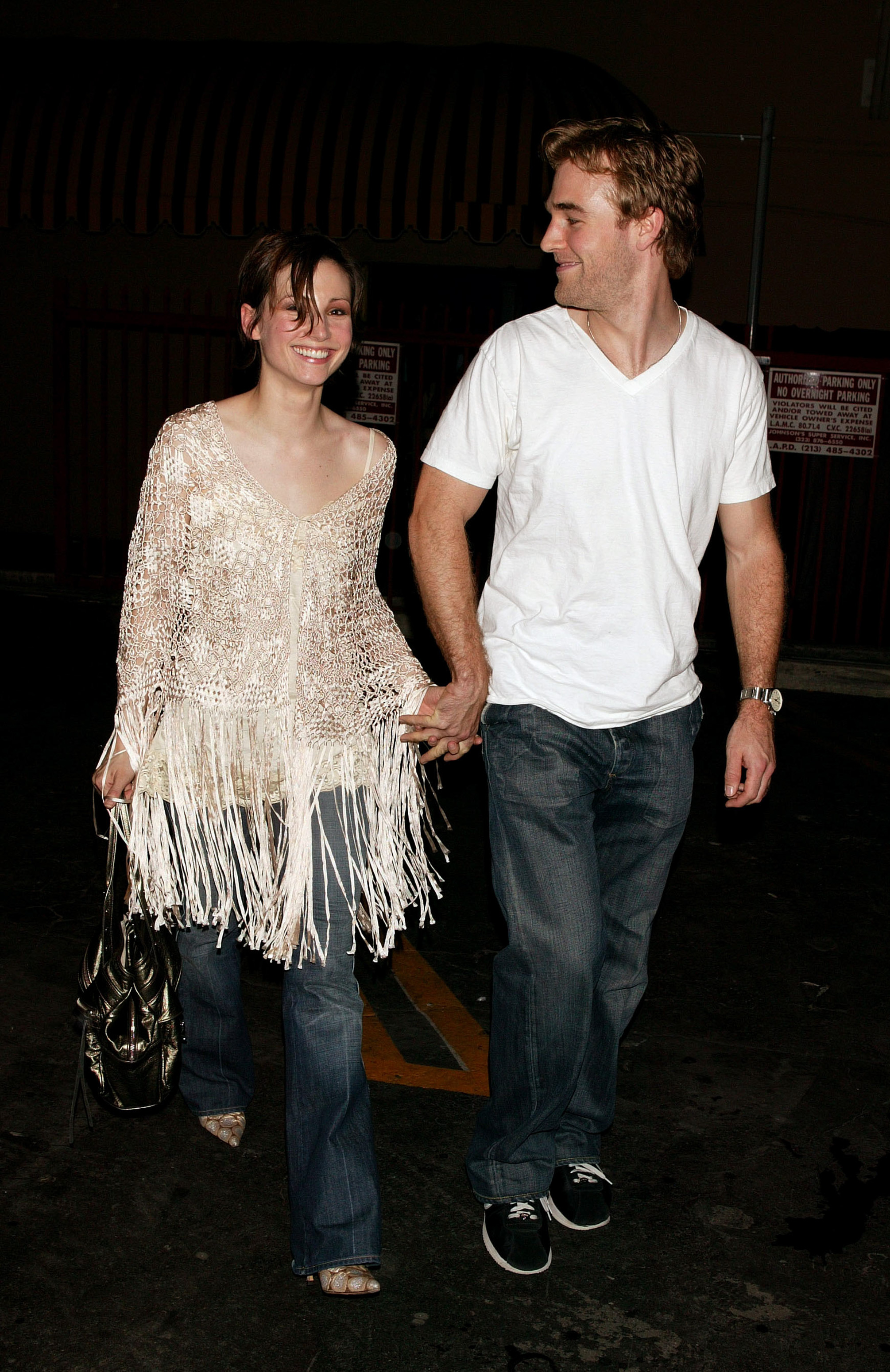 Heather McComb and James Van Der Beek are seen in Los Angeles, California on May 3, 2004. | Source: Getty Images