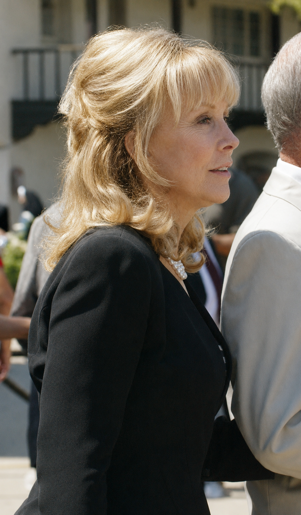 This AI rendering depicts Barbara Eden in profile with softer facial contours and more visible natural expression lines, imagining how she might have looked without the cosmetic procedures she has long been rumored to have undergone. | Source: ChatGPT