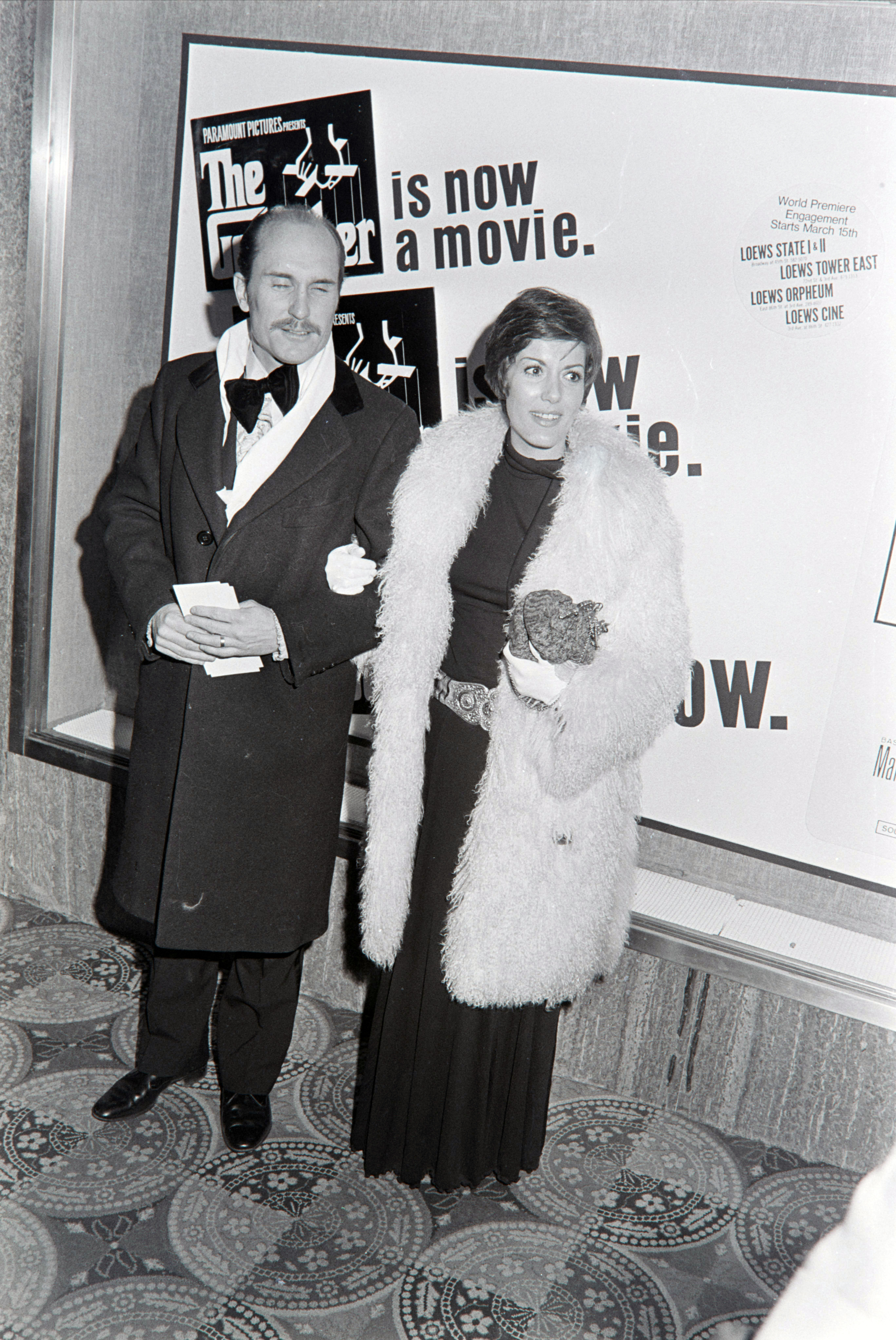 Robert Duvall and Barbara Benjamin at the premiere and afterparty of "The Godfather" on March 14, 1972. | Source: Getty Images
