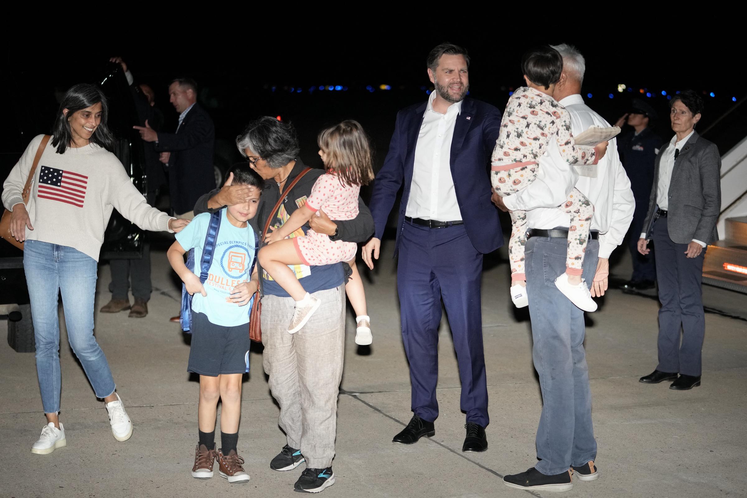 Family has remained at the center of the Vances' public life. As they settle into life with four children, Usha Vance has said she wants to preserve the everyday routines that matter most to her family. | Source: Getty Images