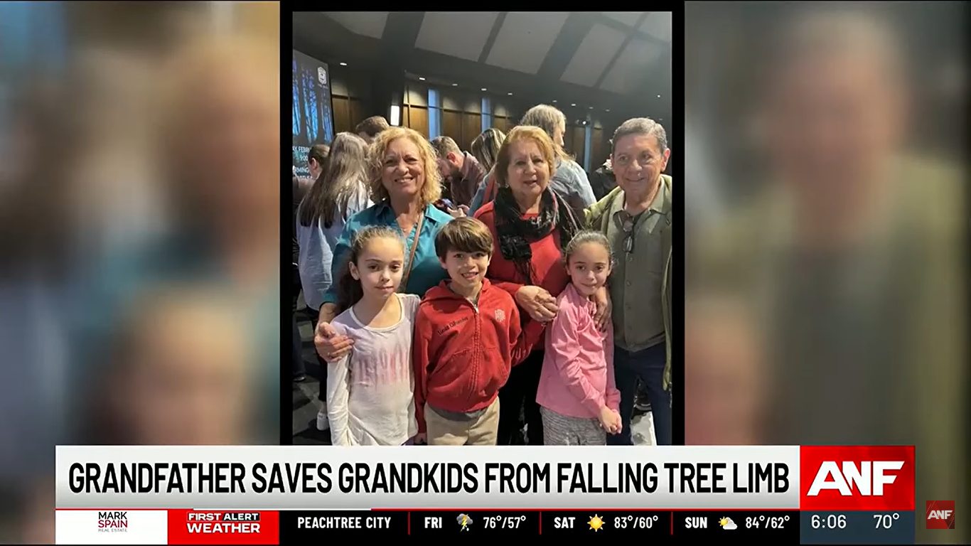 Manuel Javier Pinzon pictured with Isabella and Gabi Krause, including other relatives, dated May 2025 | Source: AtlantaNewsFirst