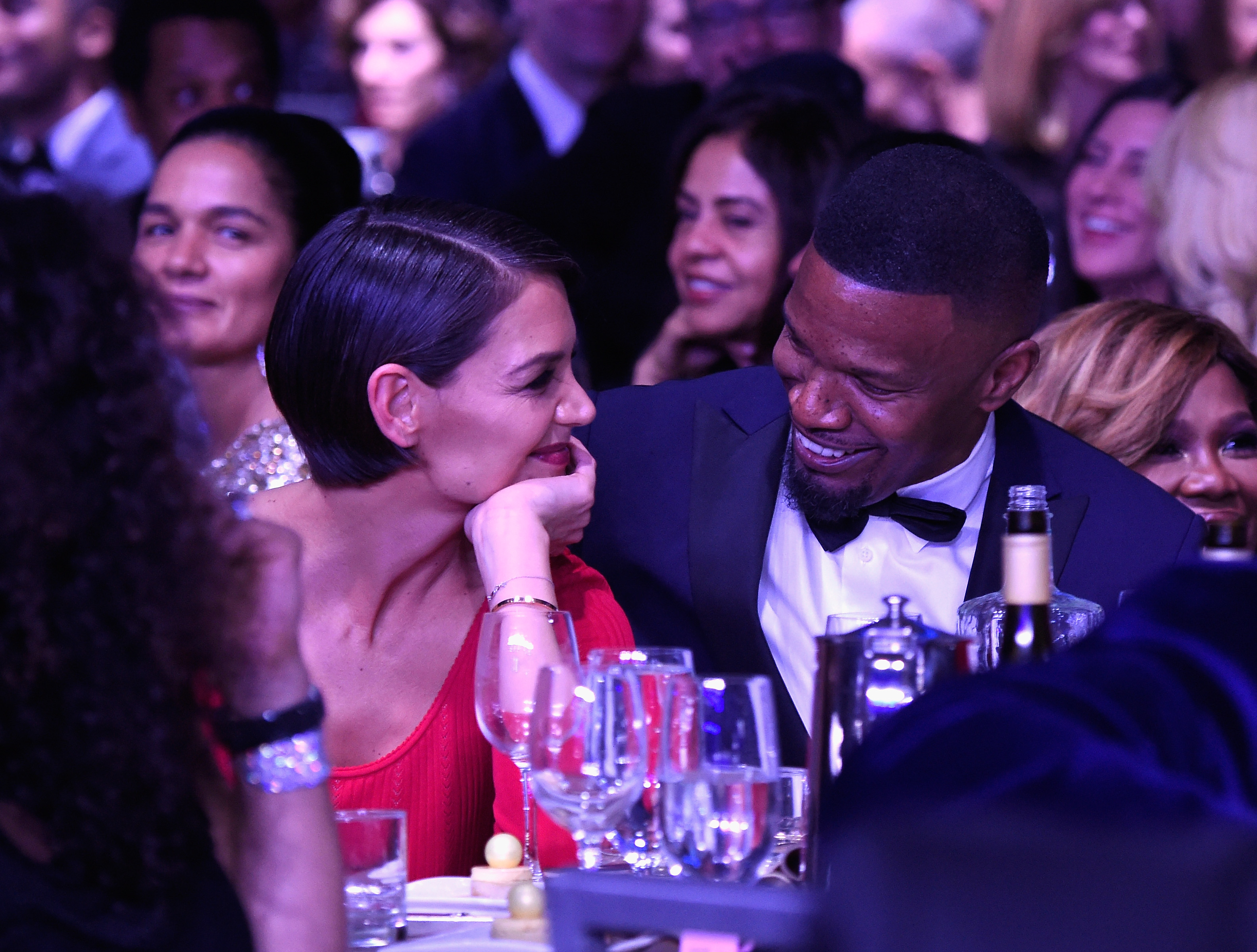 Katie Holmes and Jamie Foxx at the Clive Davis and Recording Academy Pre-Grammy Gala in New York City on January 27, 2018. | Source: Getty Images