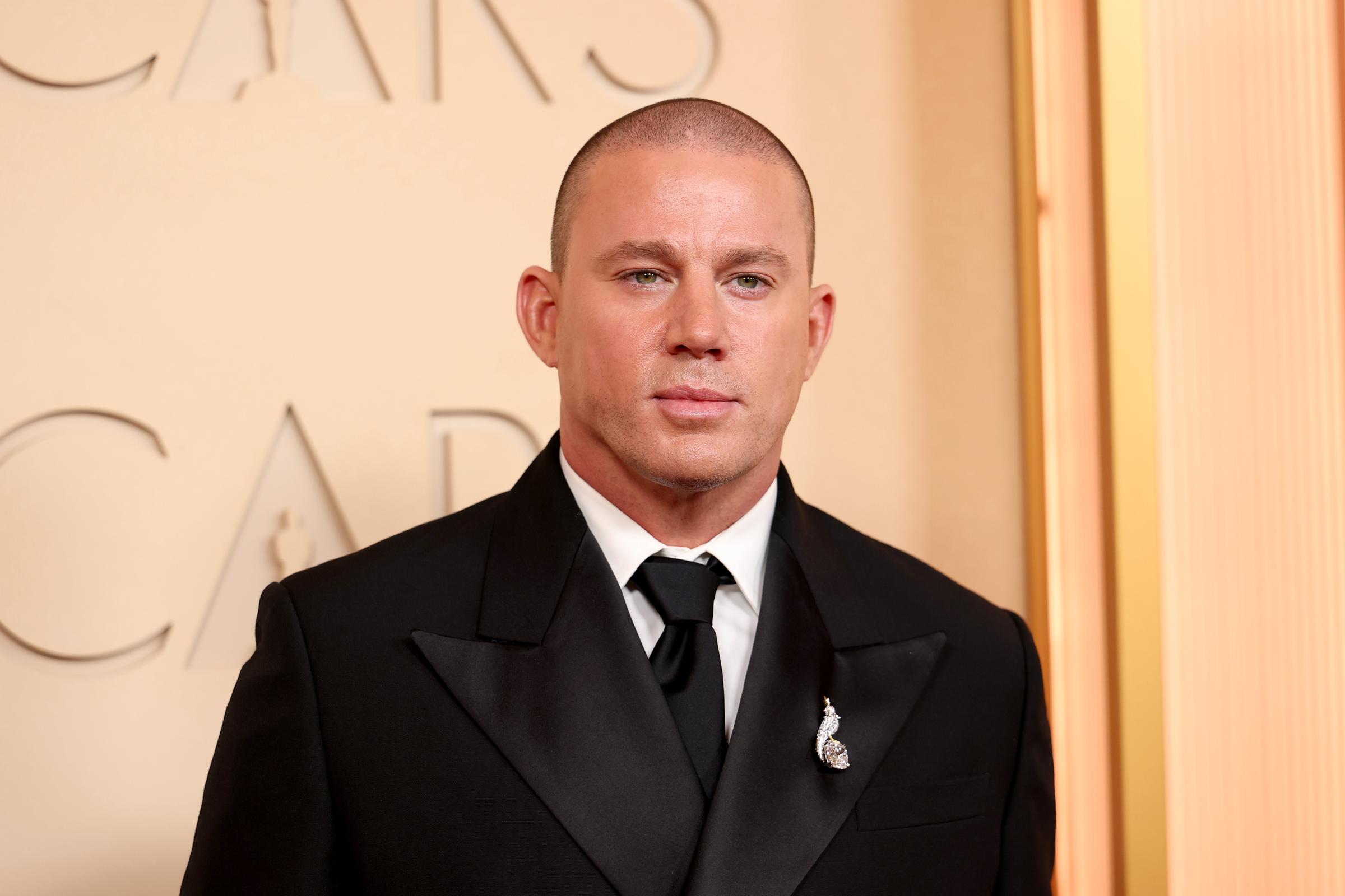 Channing Tatum attends an event in a classic black tuxedo, years after joining the star-studded guest list at Margaret Qualley and Jack Antonoff's 2023 wedding. | Source: Getty Images